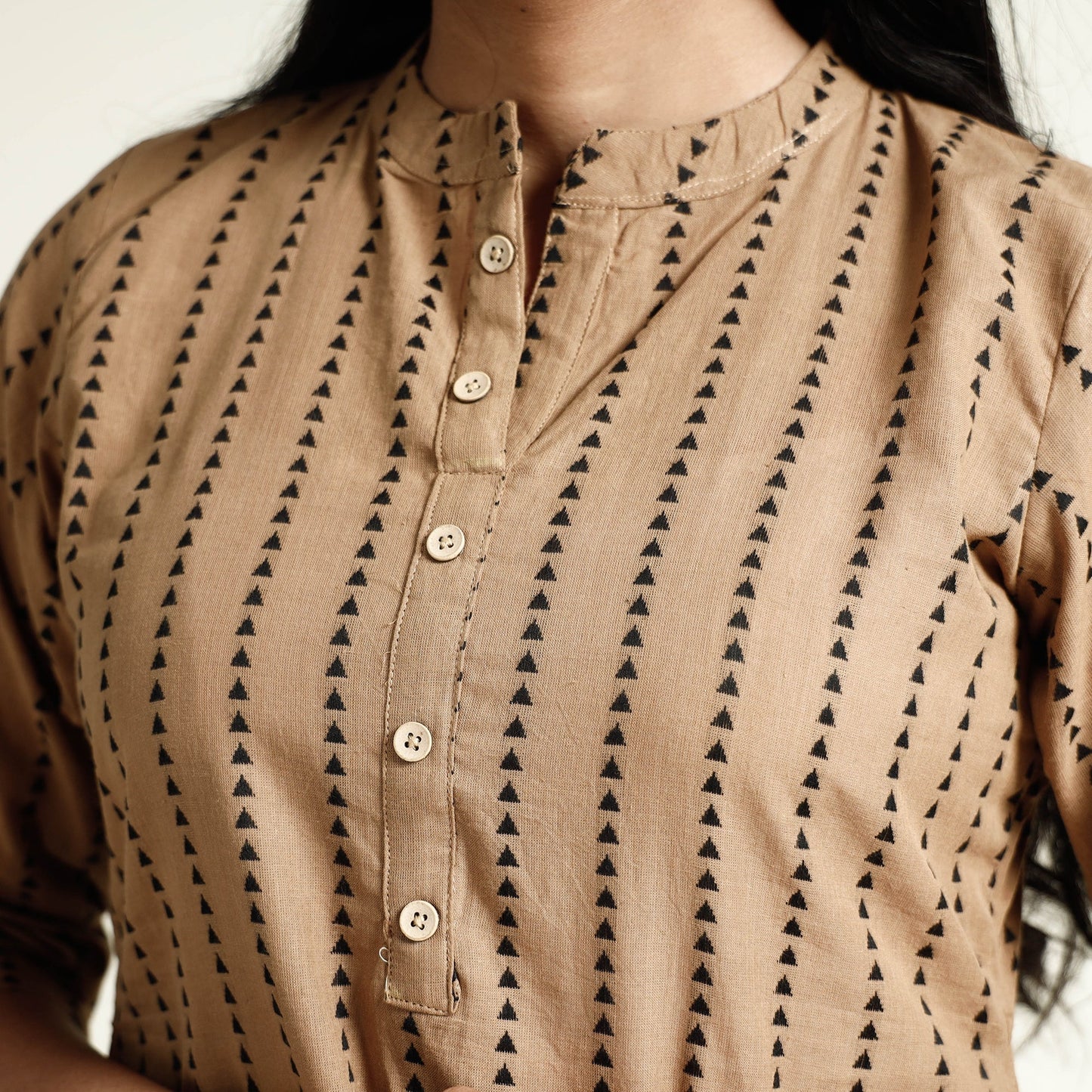 Buy Jacquard Cotton Long Kurta for Women