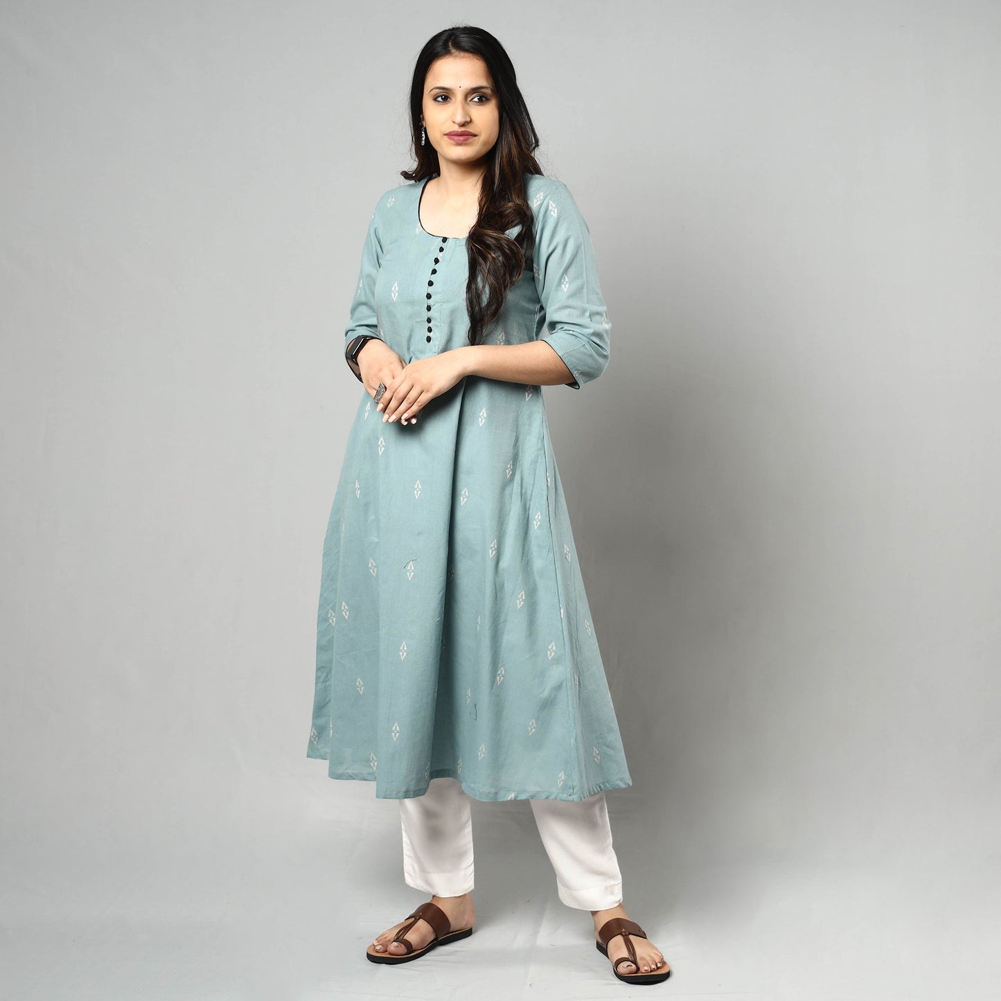 Buy Jacquard Cotton A-Line Kurta 16 Online l iTokri.com