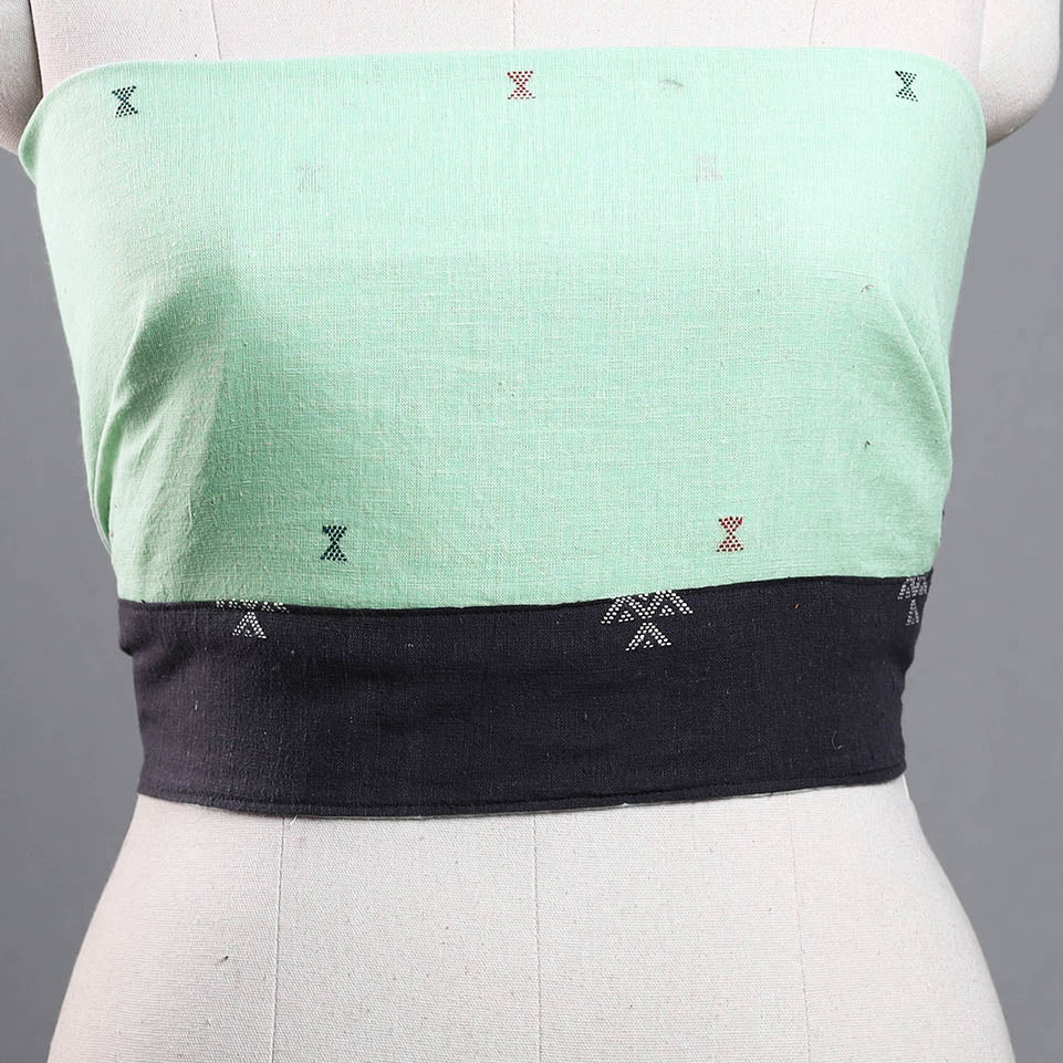 Light green - organic kala cotton handloom blouse piece 26