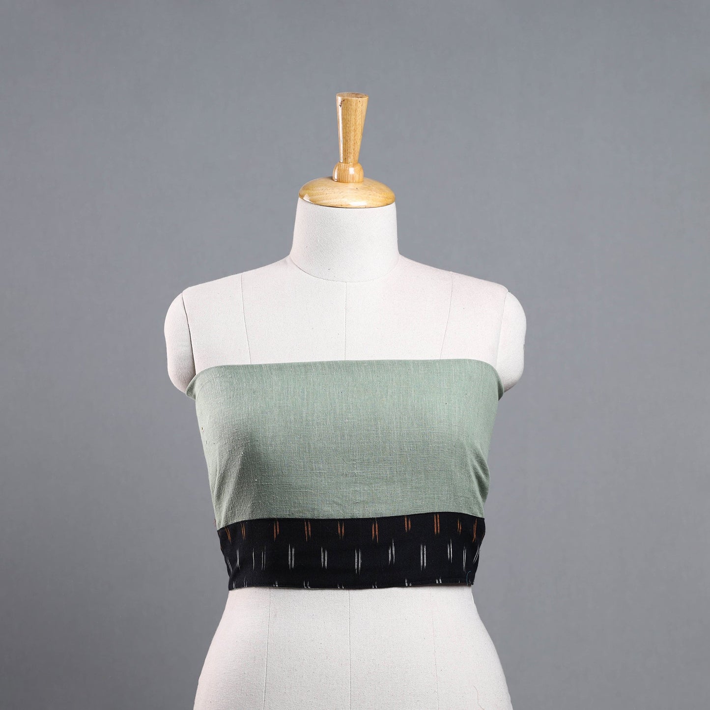 Light green - organic kala cotton handloom blouse piece 34