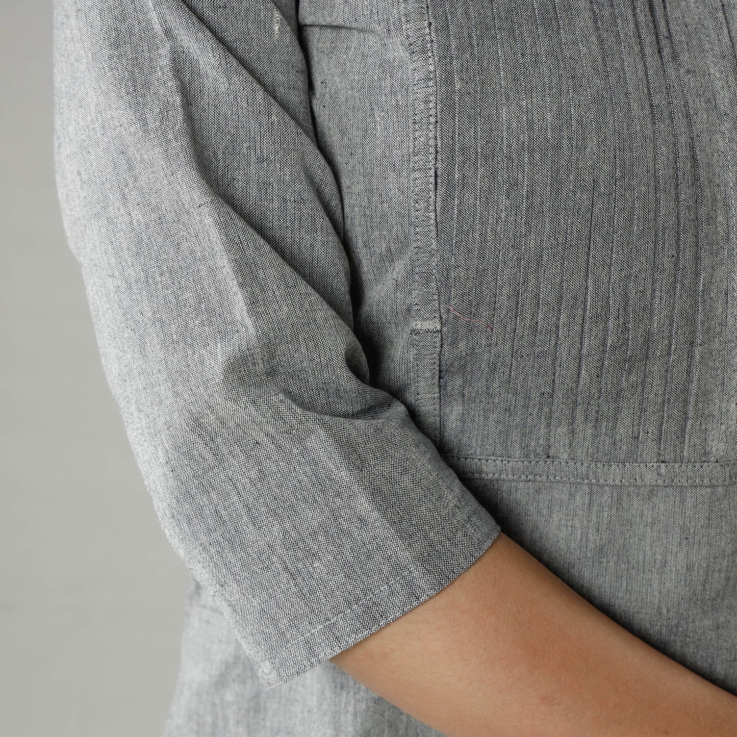 Plain Jhiri Handloom Cotton Pintuck Long Kurta Online