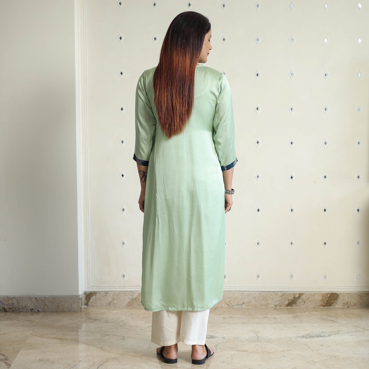 Modal Silk Plain Long Straight Kurta 14