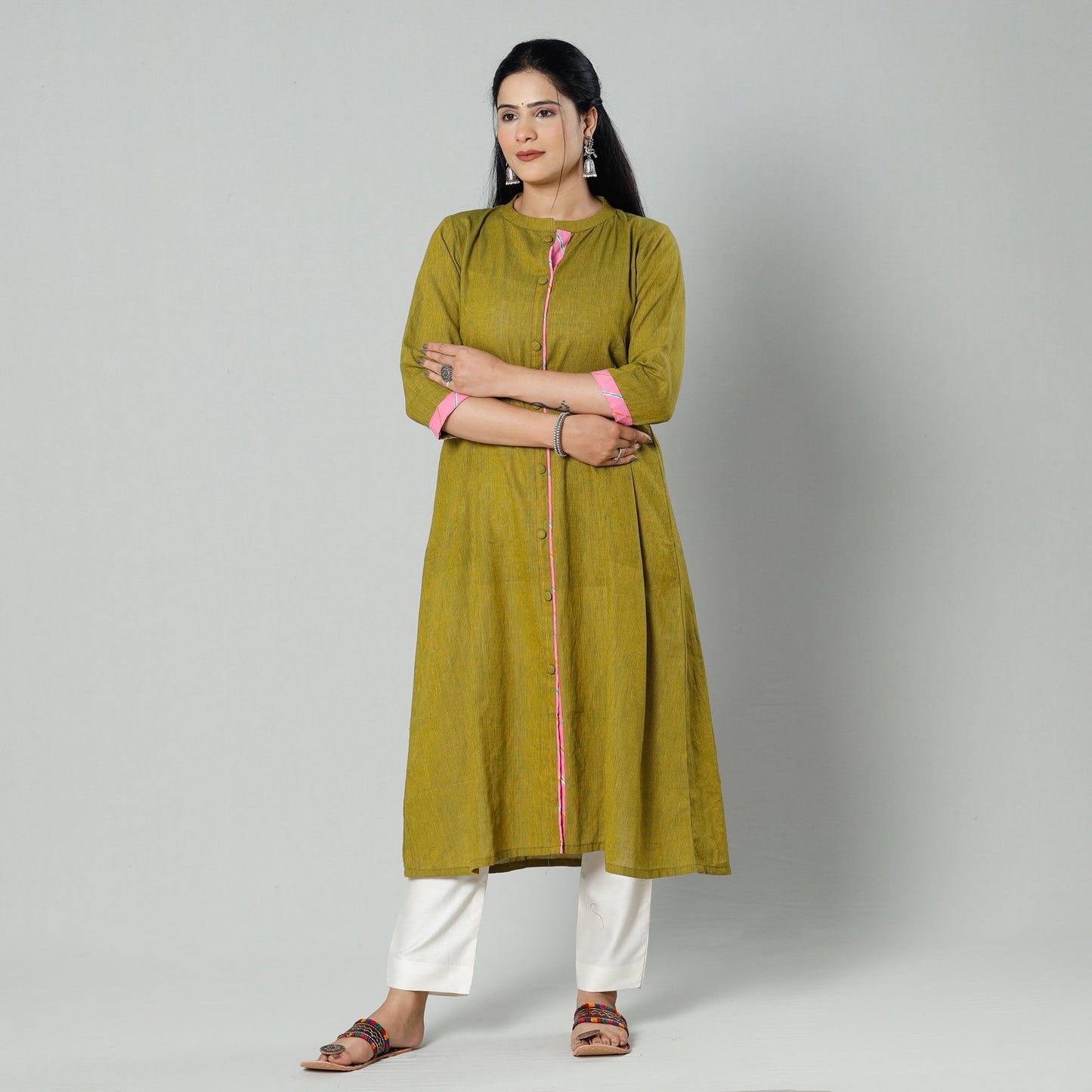 Plain Cotton Long Kurta Online at iTokri.com