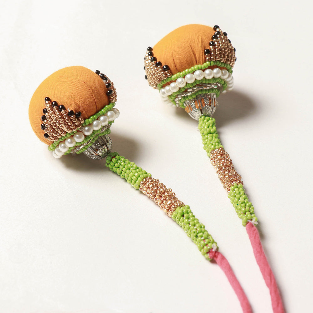 Light Orange Handmade Beadwork Latkan Tassels for Clothing