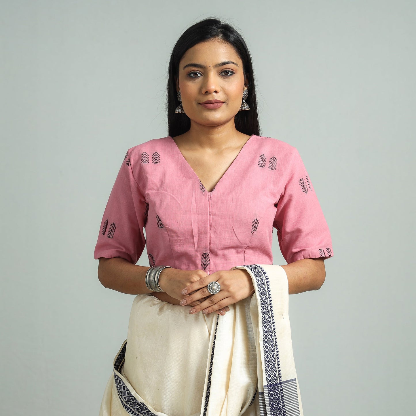Jacquard Stitched Blouse