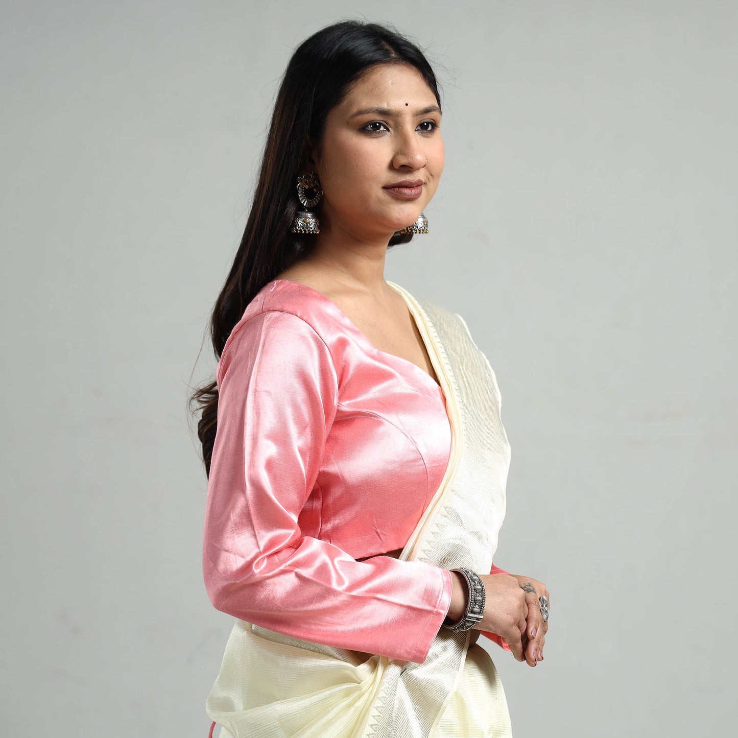 Buy Mashru Silk Plain Stitched Blouse Online at iTokri.com