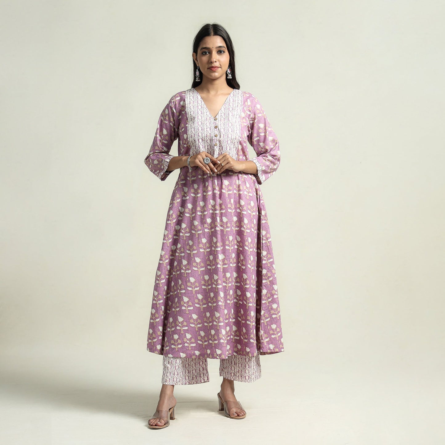 Jaipur Printed Kurta with Palazzo & Dupatta Set