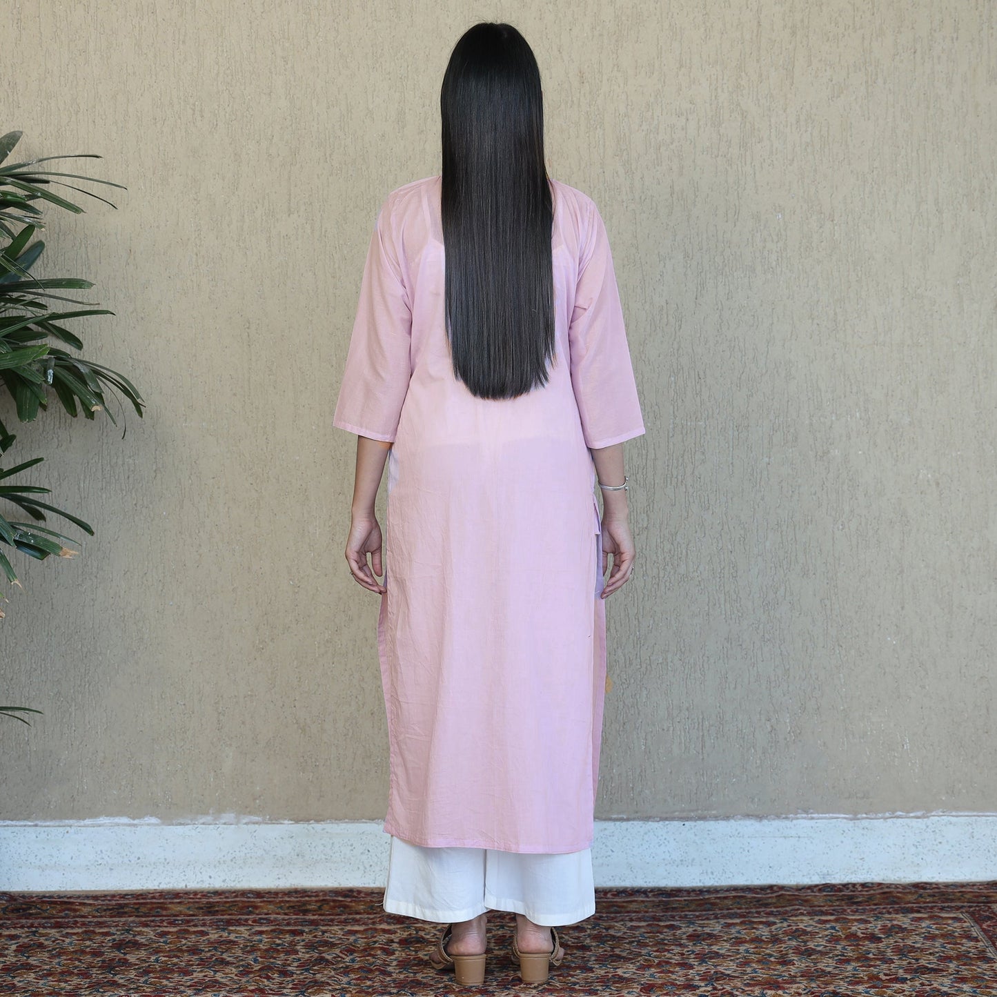 Mulmalai Cotton Plain Dyed Straight Kurta