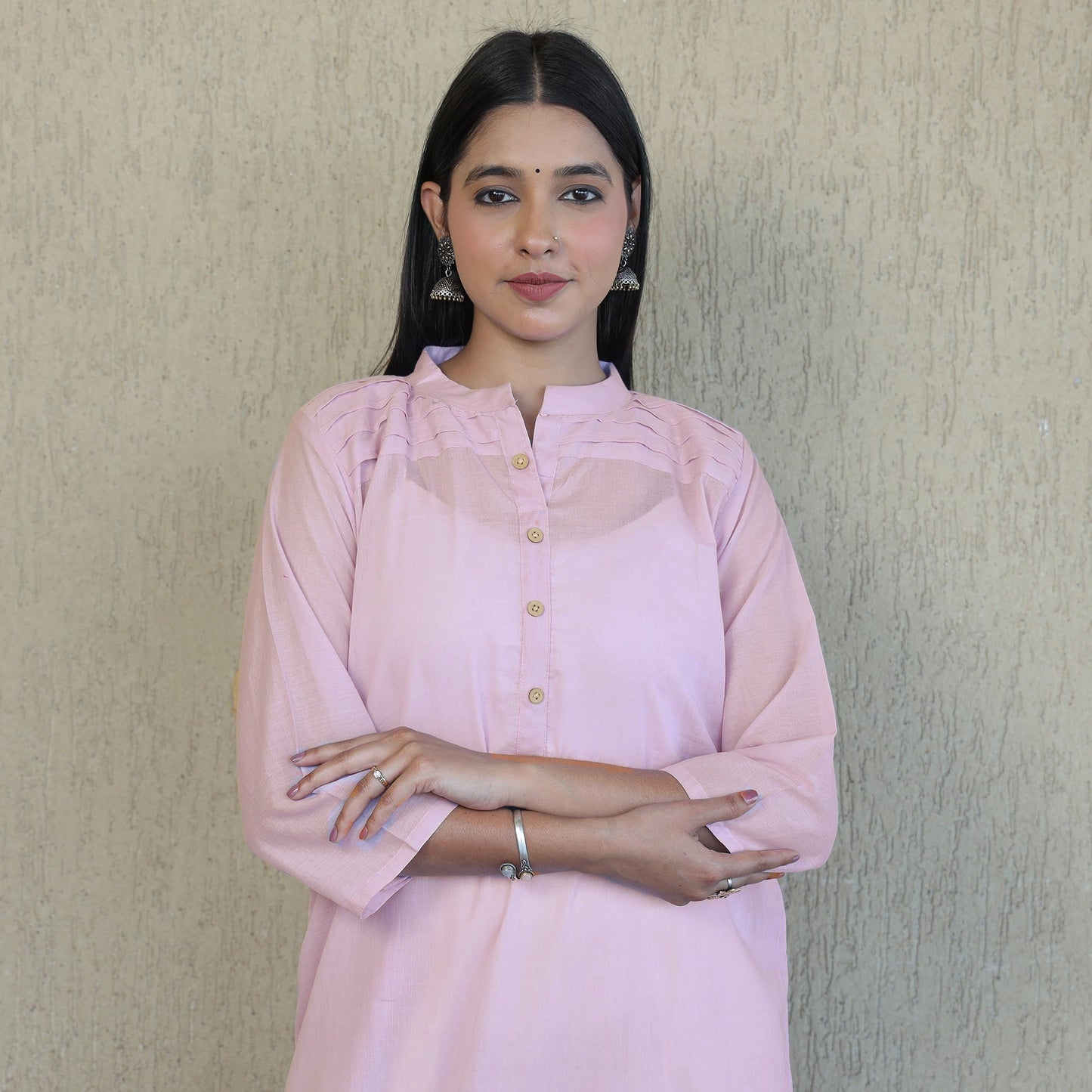 Mulmalai Cotton Plain Dyed Straight Kurta