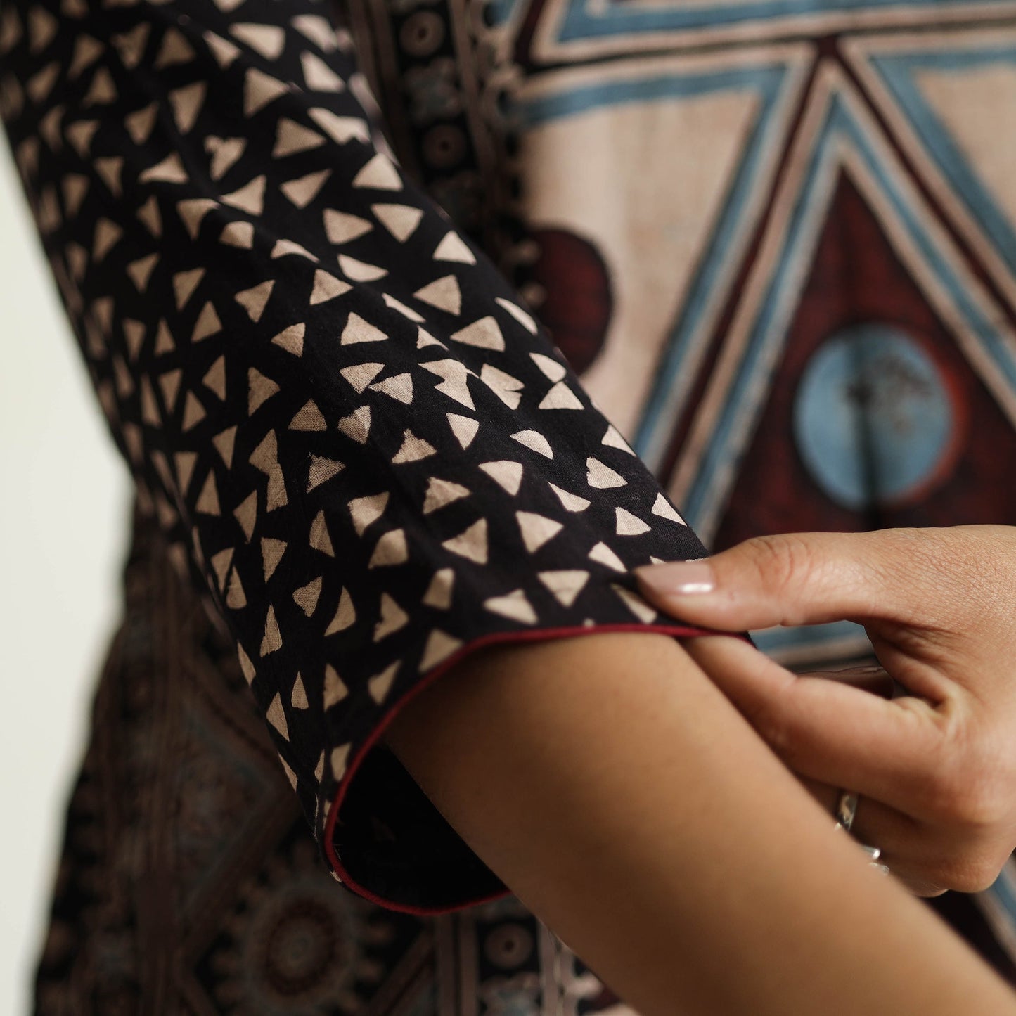 Limited Stock! Ajrakh Block Printed Cotton Straight Kurta for Women