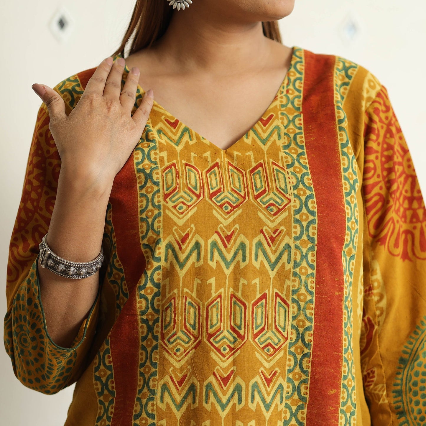 Limited Stock! Ajrakh Block Printed Cotton Straight Kurta