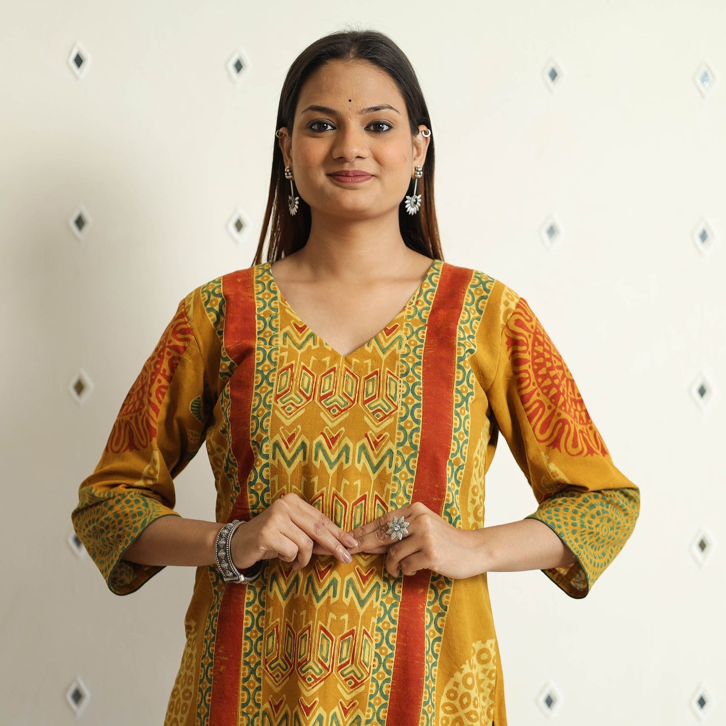 Limited Stock! Ajrakh Block Printed Cotton Straight Kurta