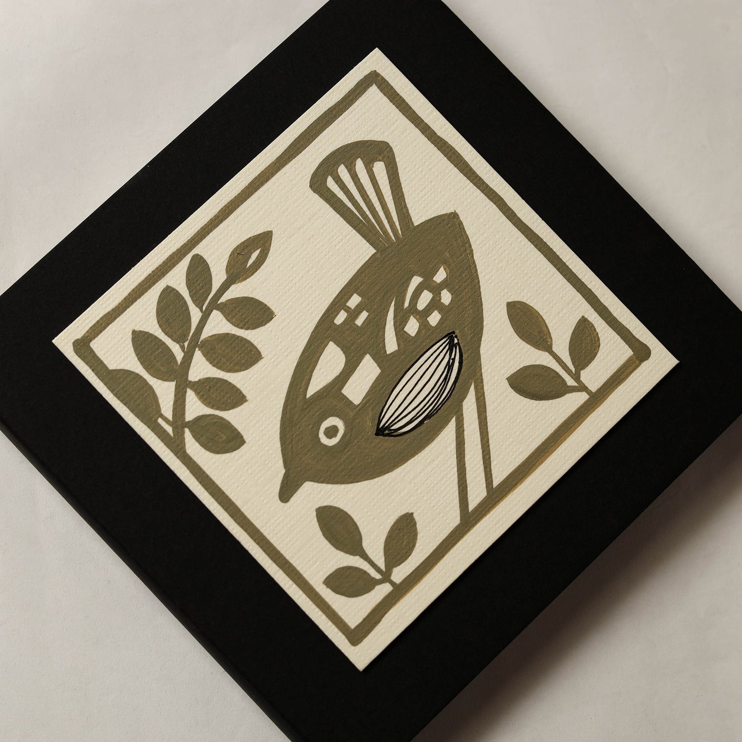 Little bird - handpainted handmade paper diary 14