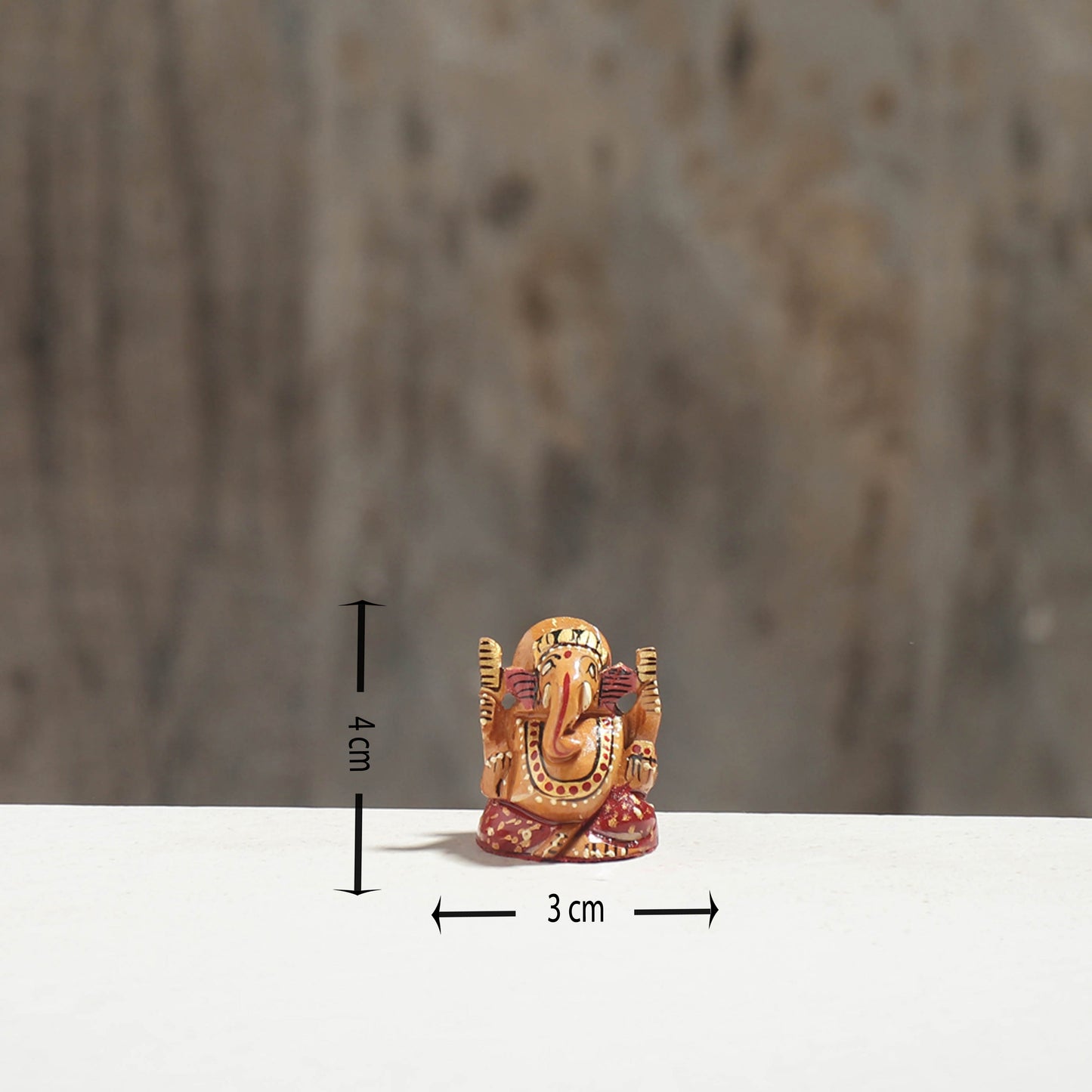 Lord Ganesha - Hand Carved Kadam Wood Handpainted Sculpture