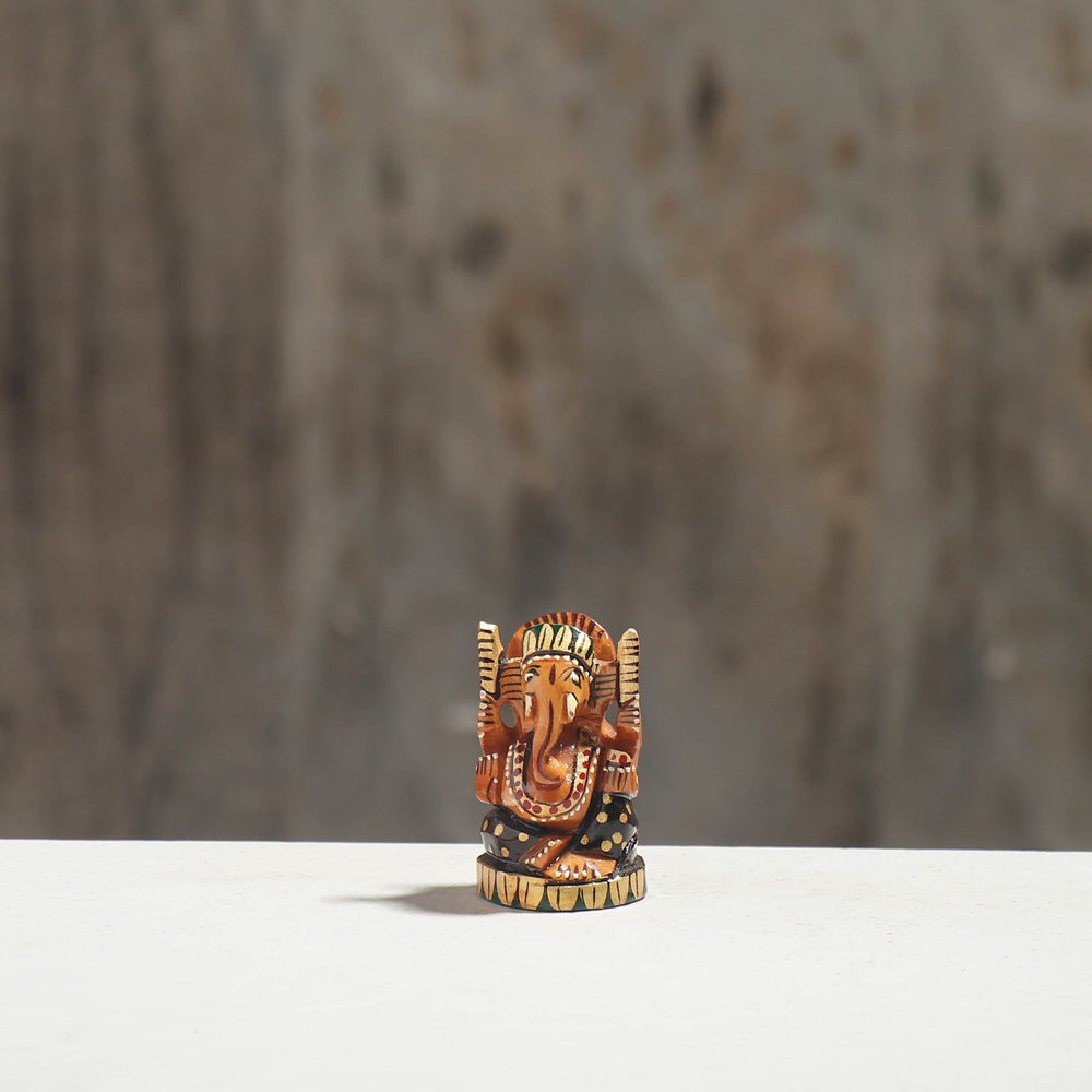 Lord Ganesha - Hand Carved Kadam Wood Sculpture
