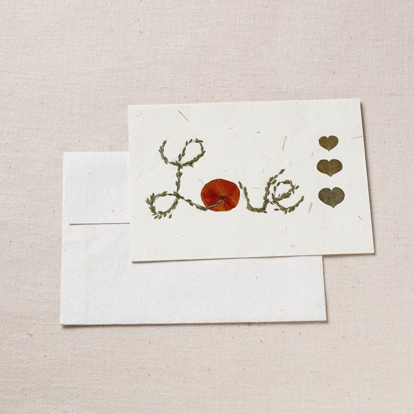Love - Flower Art Handmade Paper Greeting Card