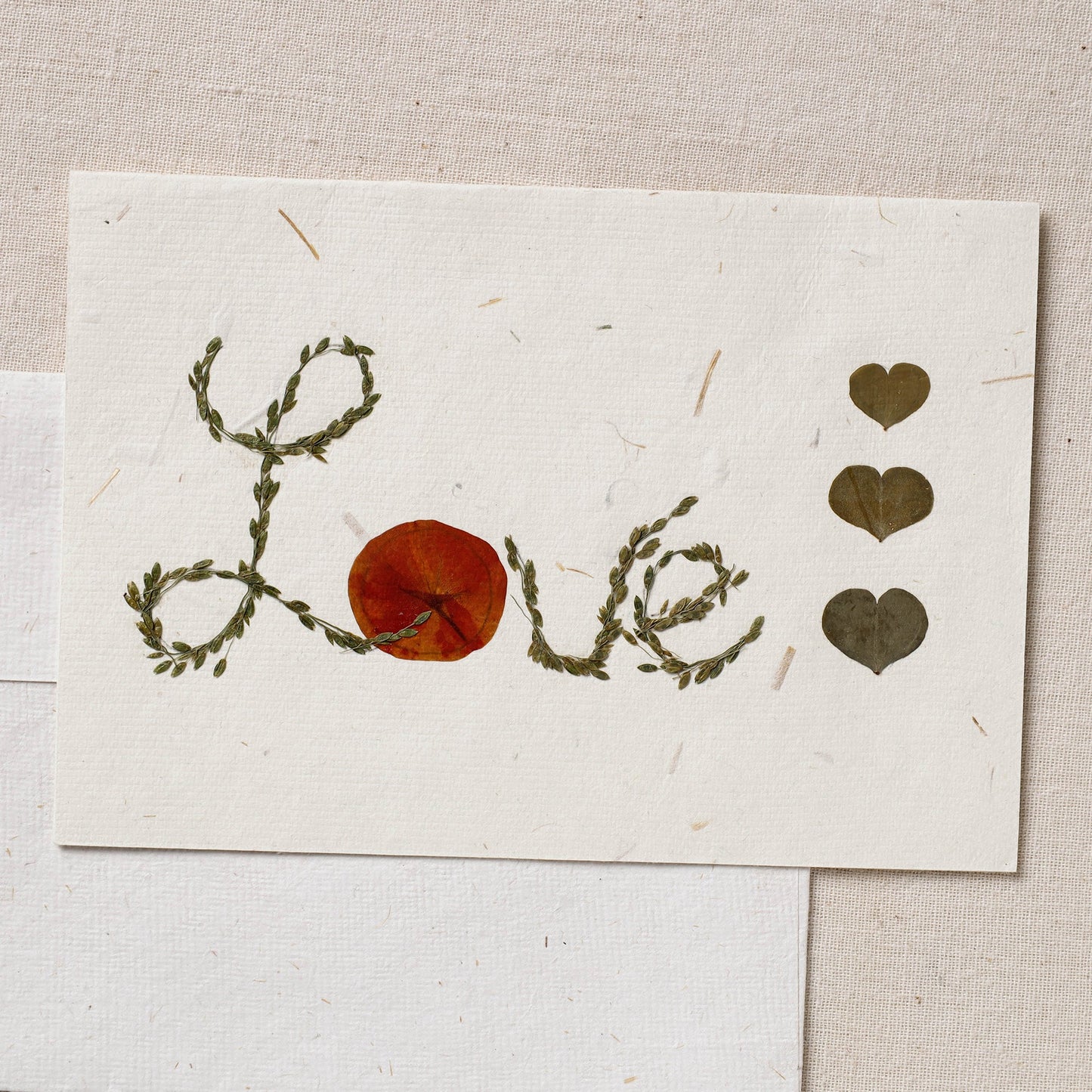 Love - Flower Art Handmade Paper Greeting Card
