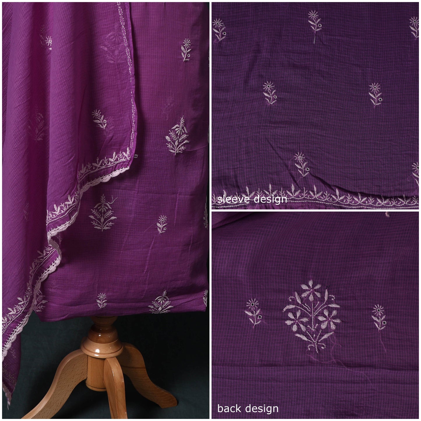 Lucknowi chikankari hand embroidered kota doria cotton 2pc