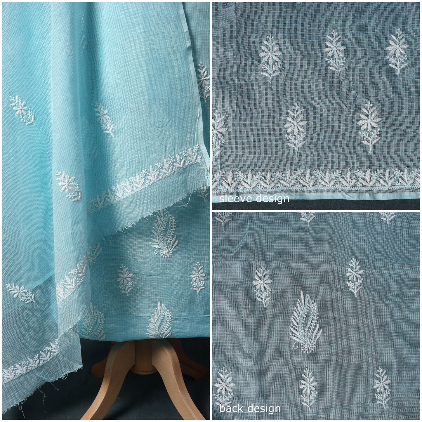 Lucknowi chikankari hand embroidered kota doria cotton 2pc
