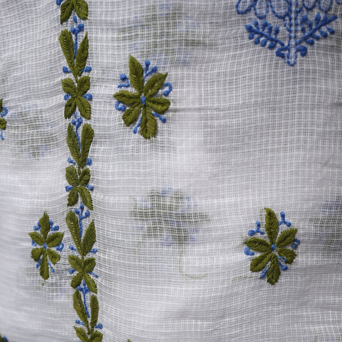 Lucknowi chikankari hand embroidered kota doria cotton 2pc