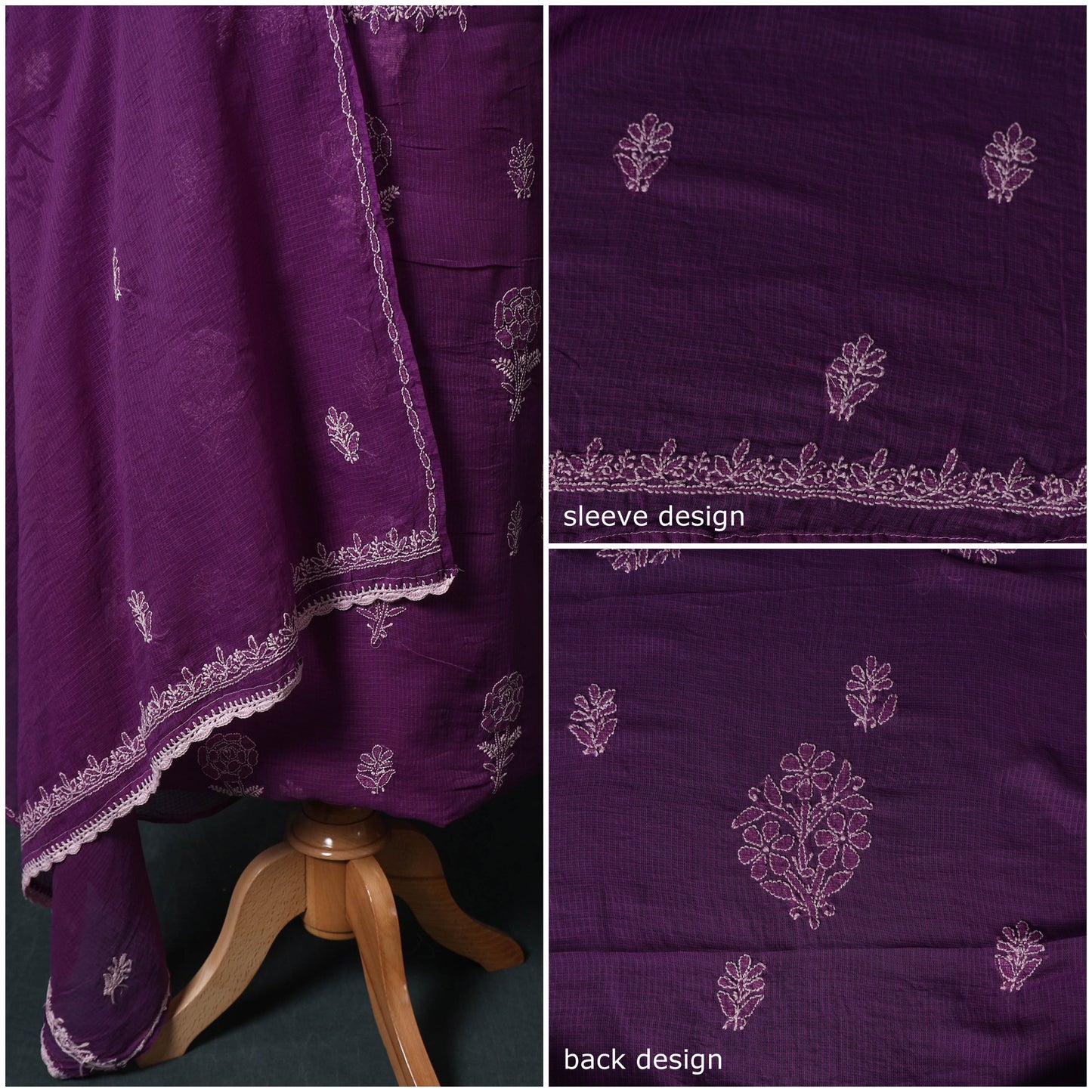 Lucknowi chikankari hand embroidered kota doria cotton 2pc