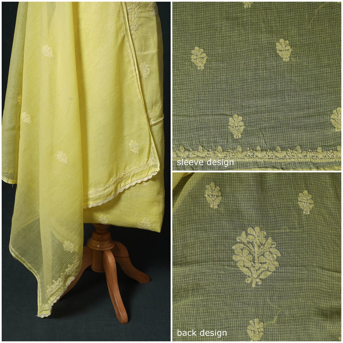 Lucknowi chikankari hand embroidered kota doria cotton 2pc