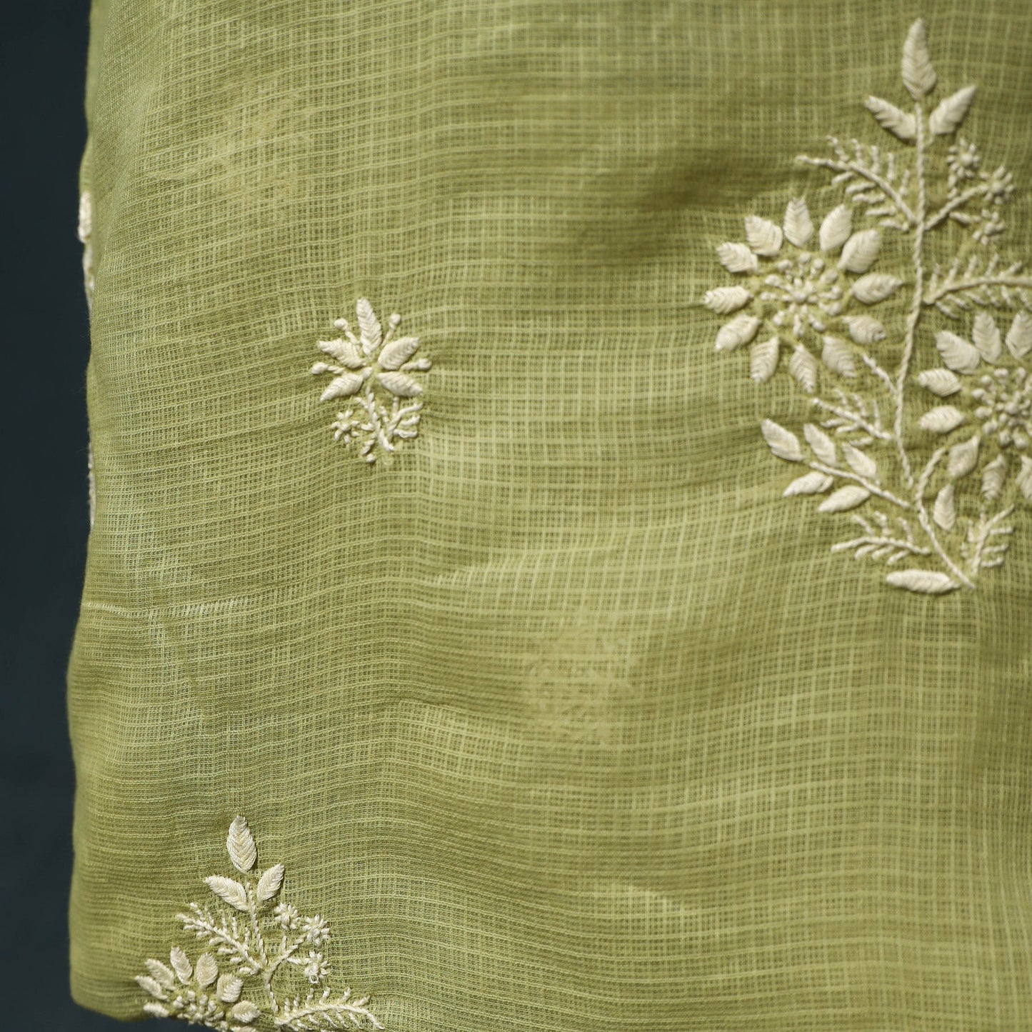 Lucknowi chikankari hand embroidered kota doria cotton 2pc