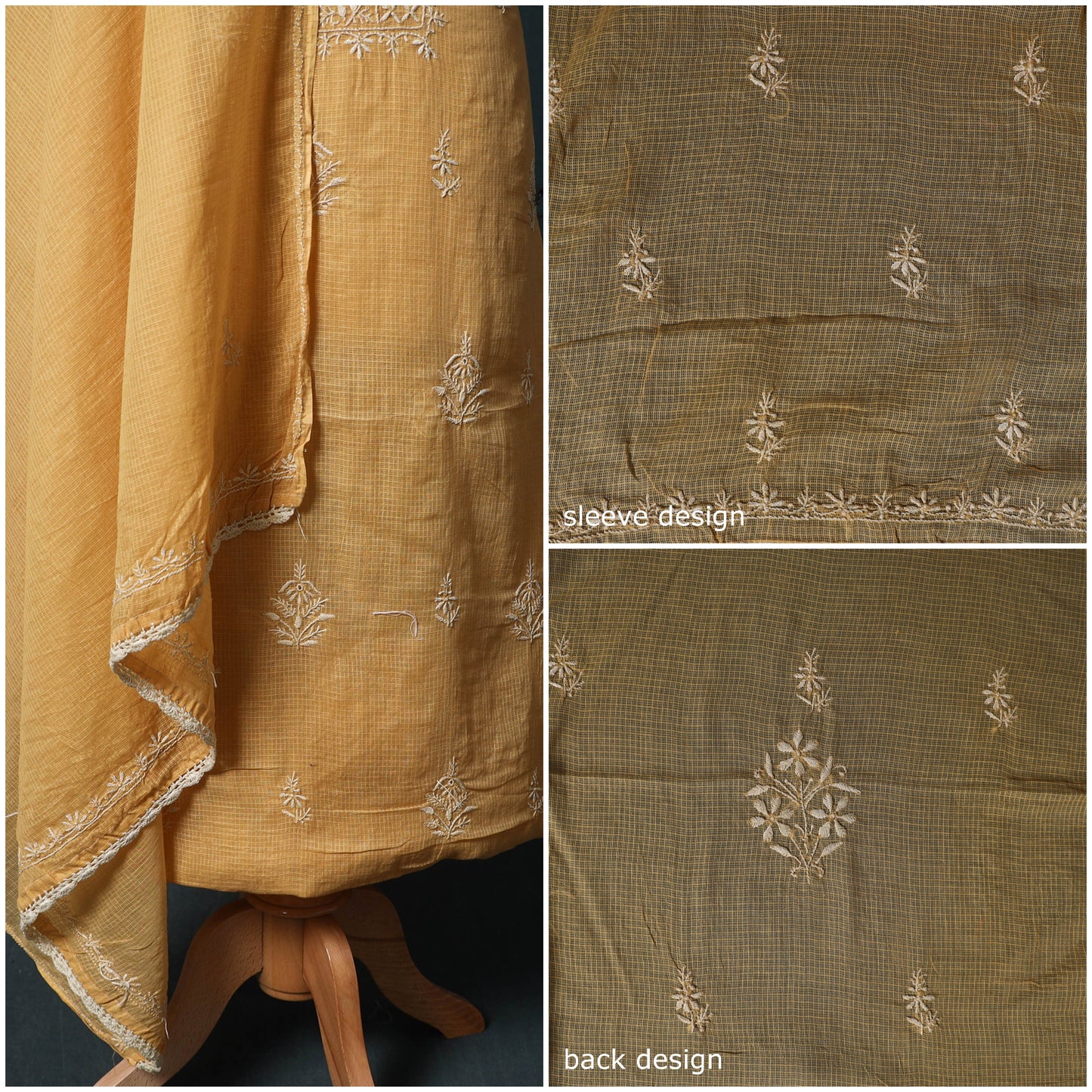 Lucknowi chikankari hand embroidered kota doria cotton 2pc
