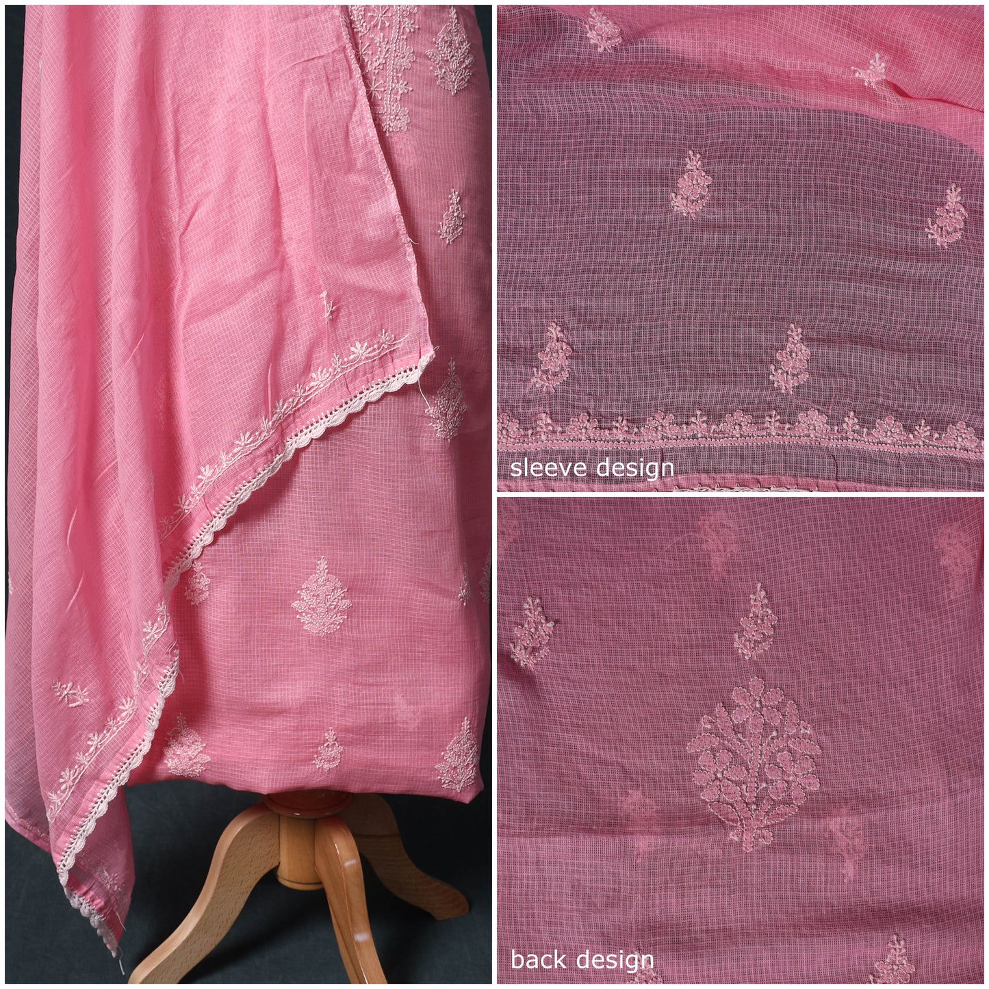 Lucknowi chikankari hand embroidered kota doria cotton 2pc