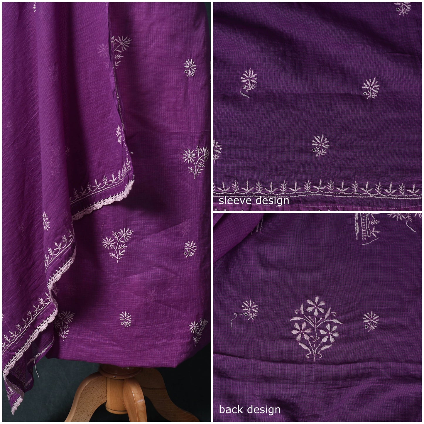 Lucknowi chikankari hand embroidered kota doria cotton 2pc