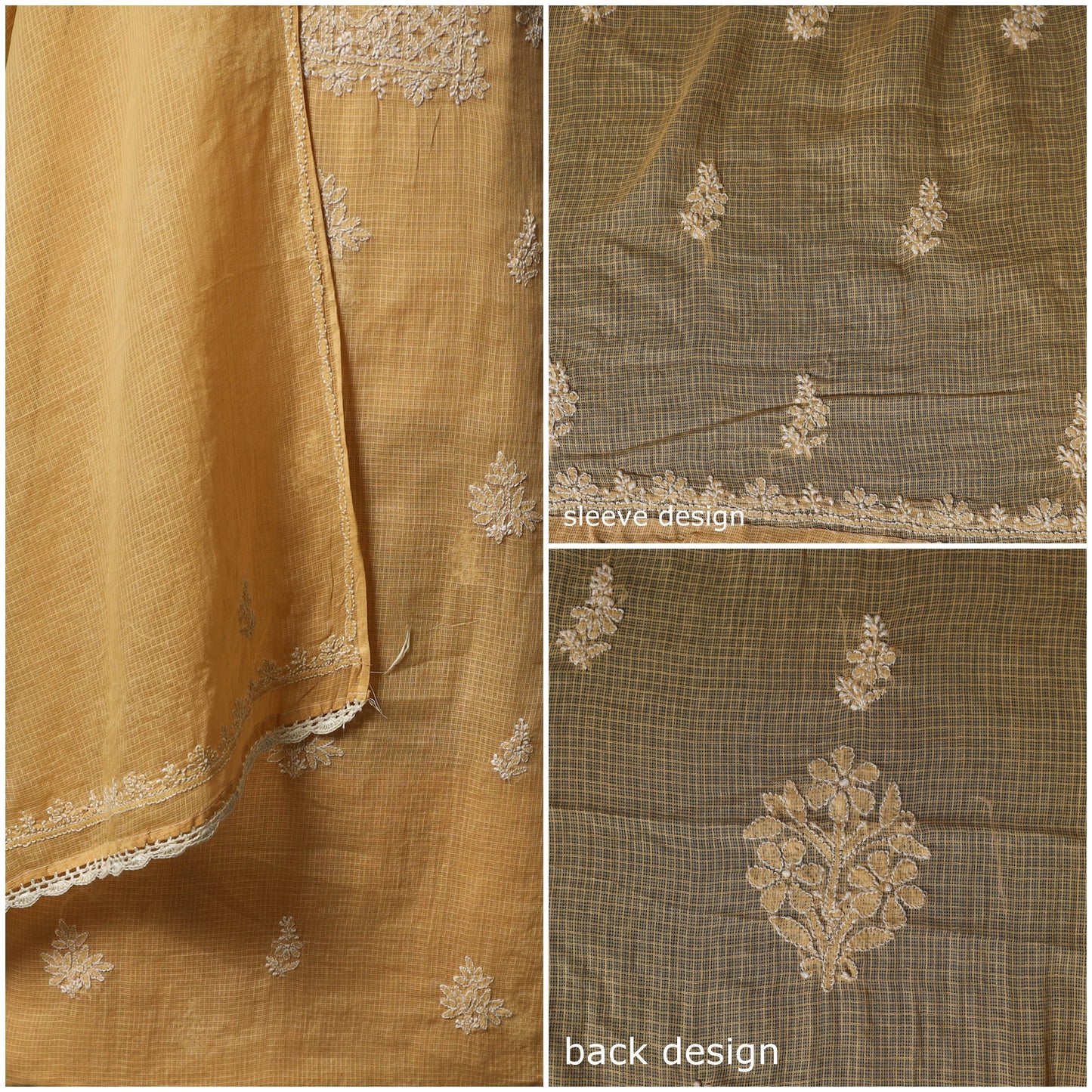 Lucknowi chikankari hand embroidered kota doria cotton 2pc