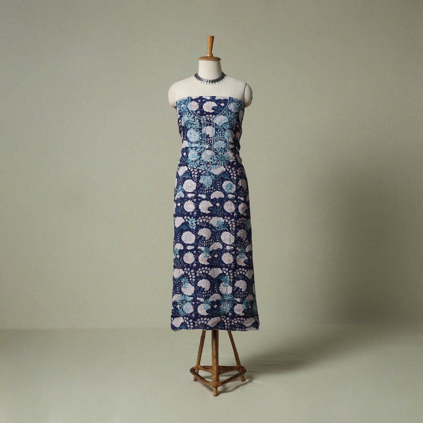 Lucknowi chikankari hand embroidery sanganeri unstitched