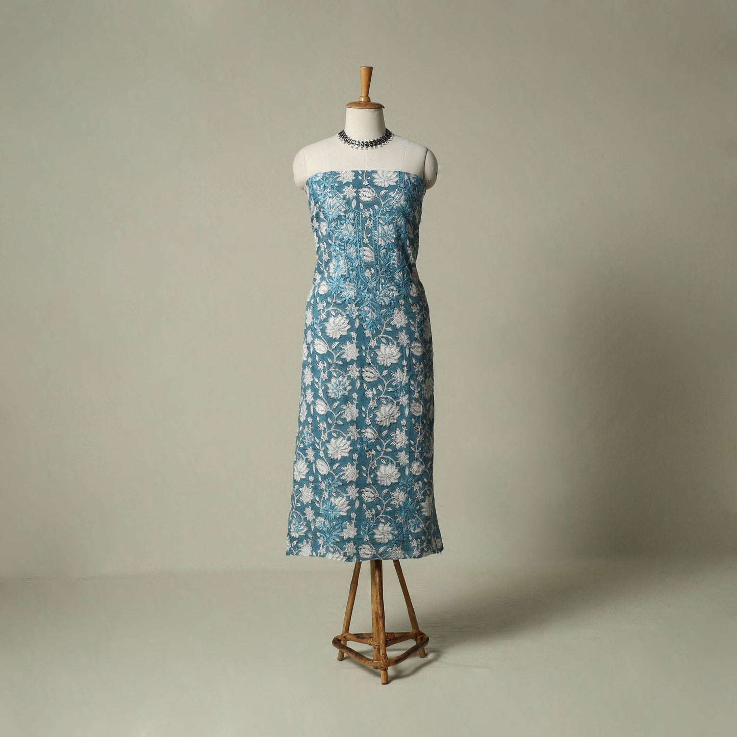 Lucknowi chikankari hand embroidery sanganeri unstitched