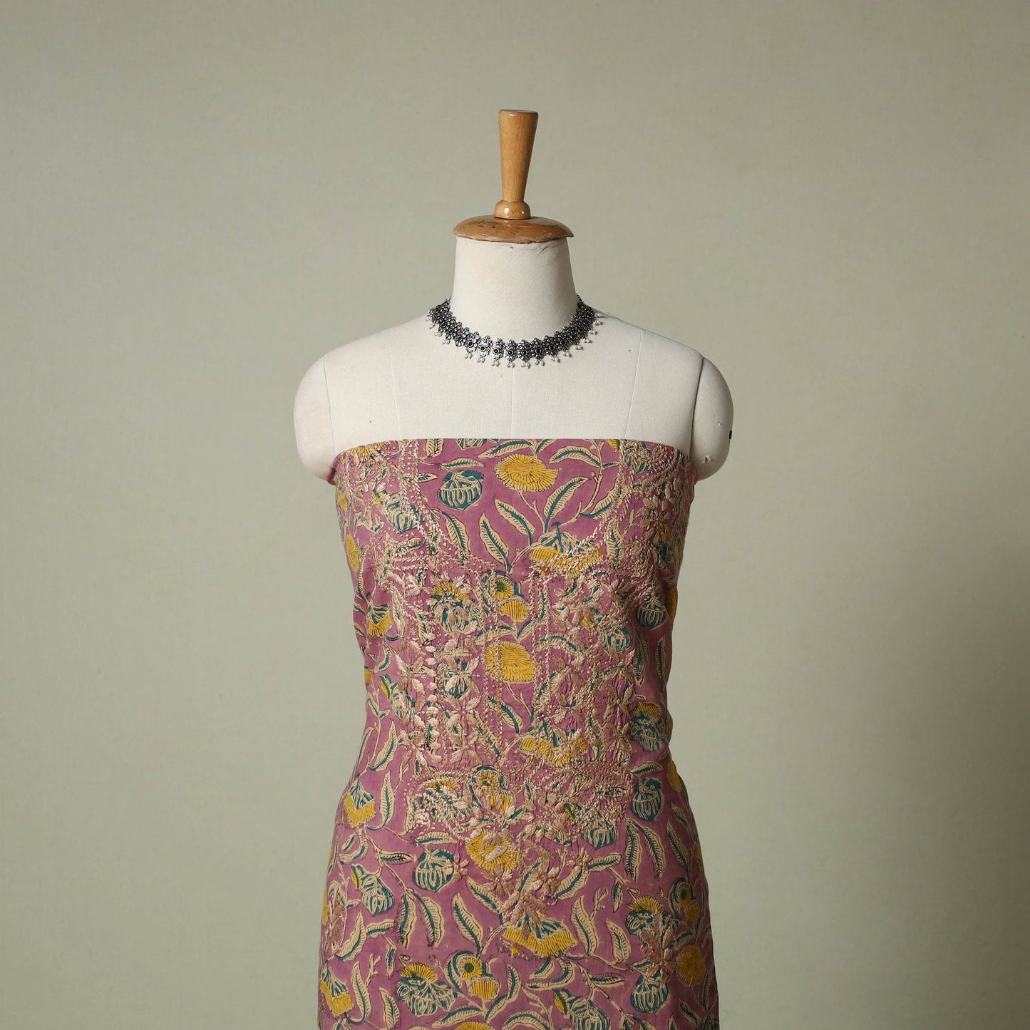 Lucknowi chikankari hand embroidery sanganeri unstitched