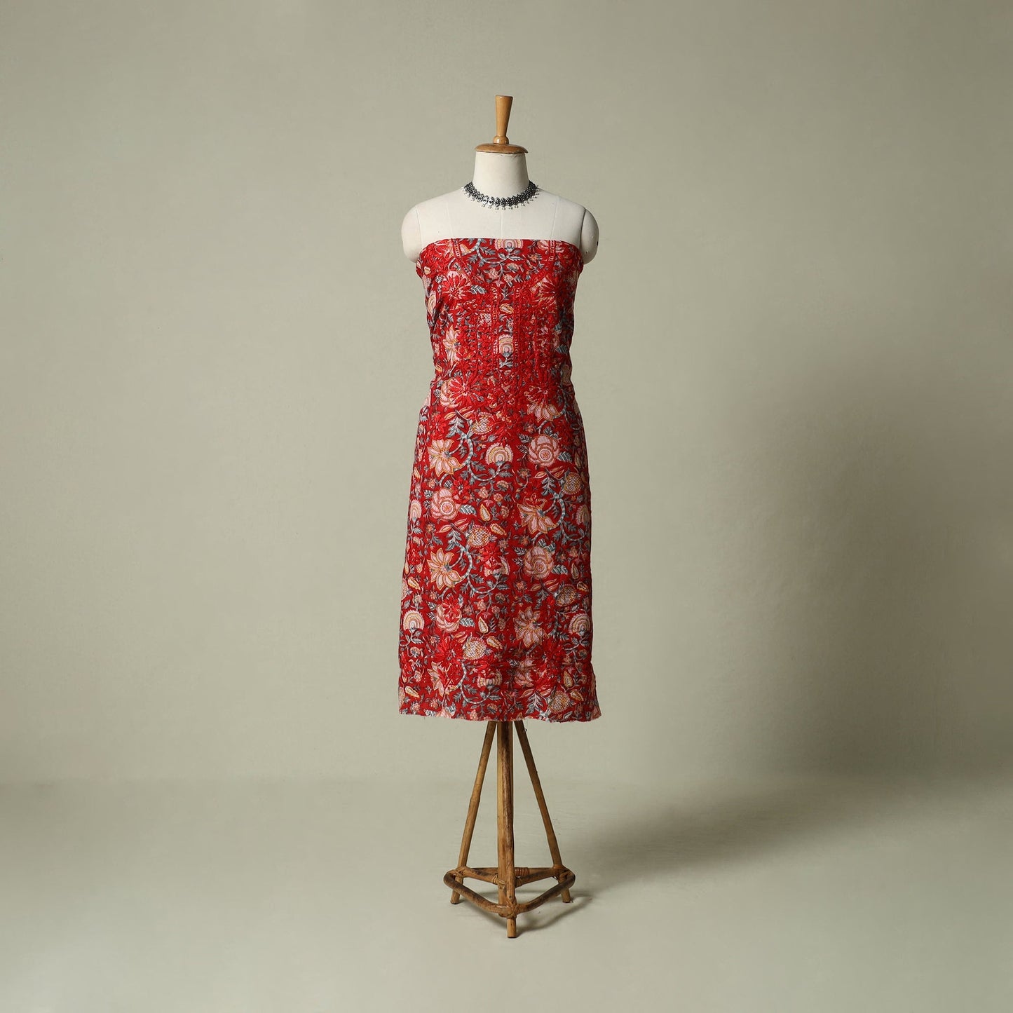 Lucknowi chikankari hand embroidery sanganeri unstitched