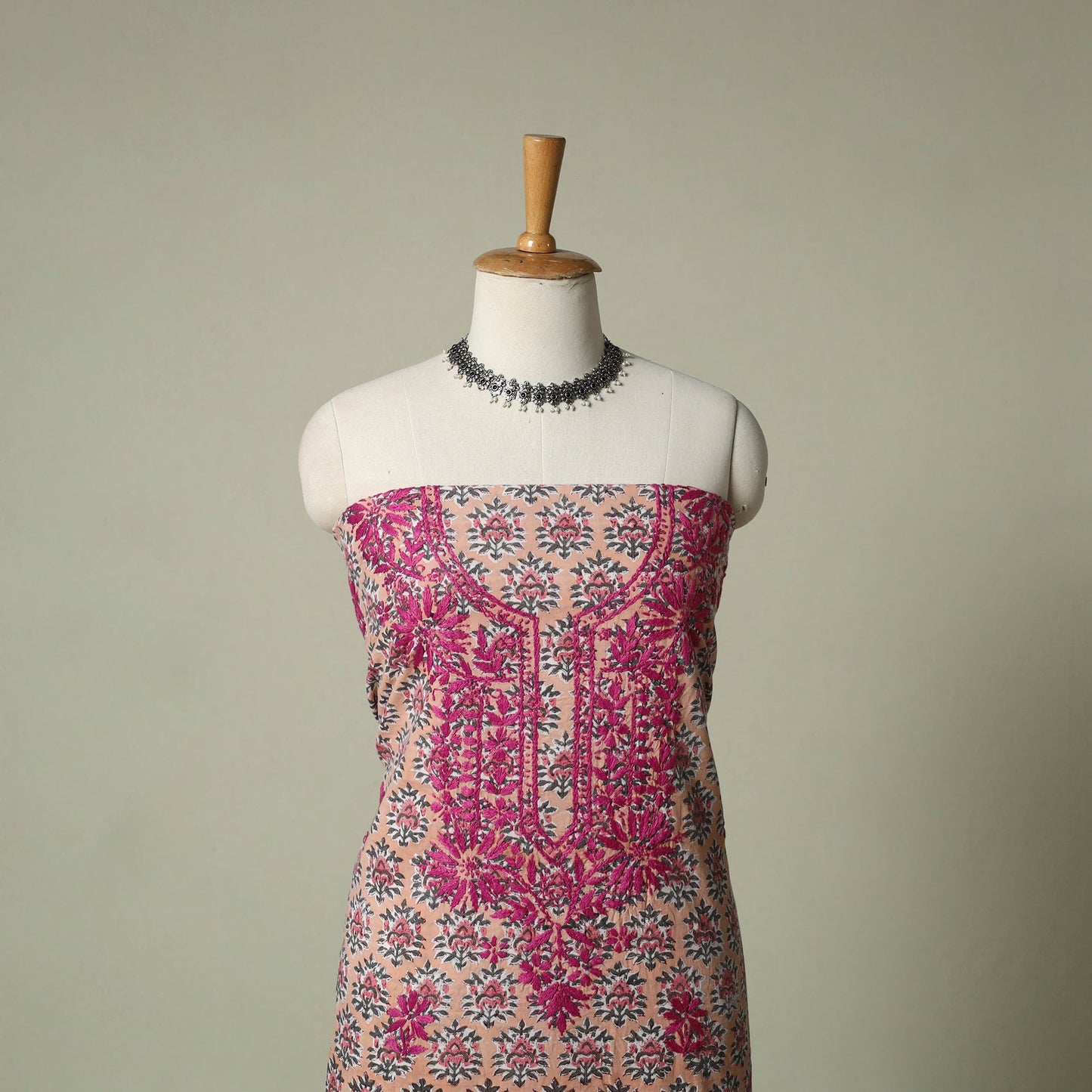 Lucknowi chikankari hand embroidery sanganeri unstitched