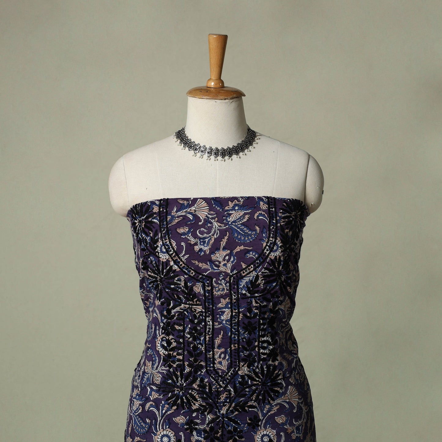 Lucknowi chikankari hand embroidery sanganeri unstitched