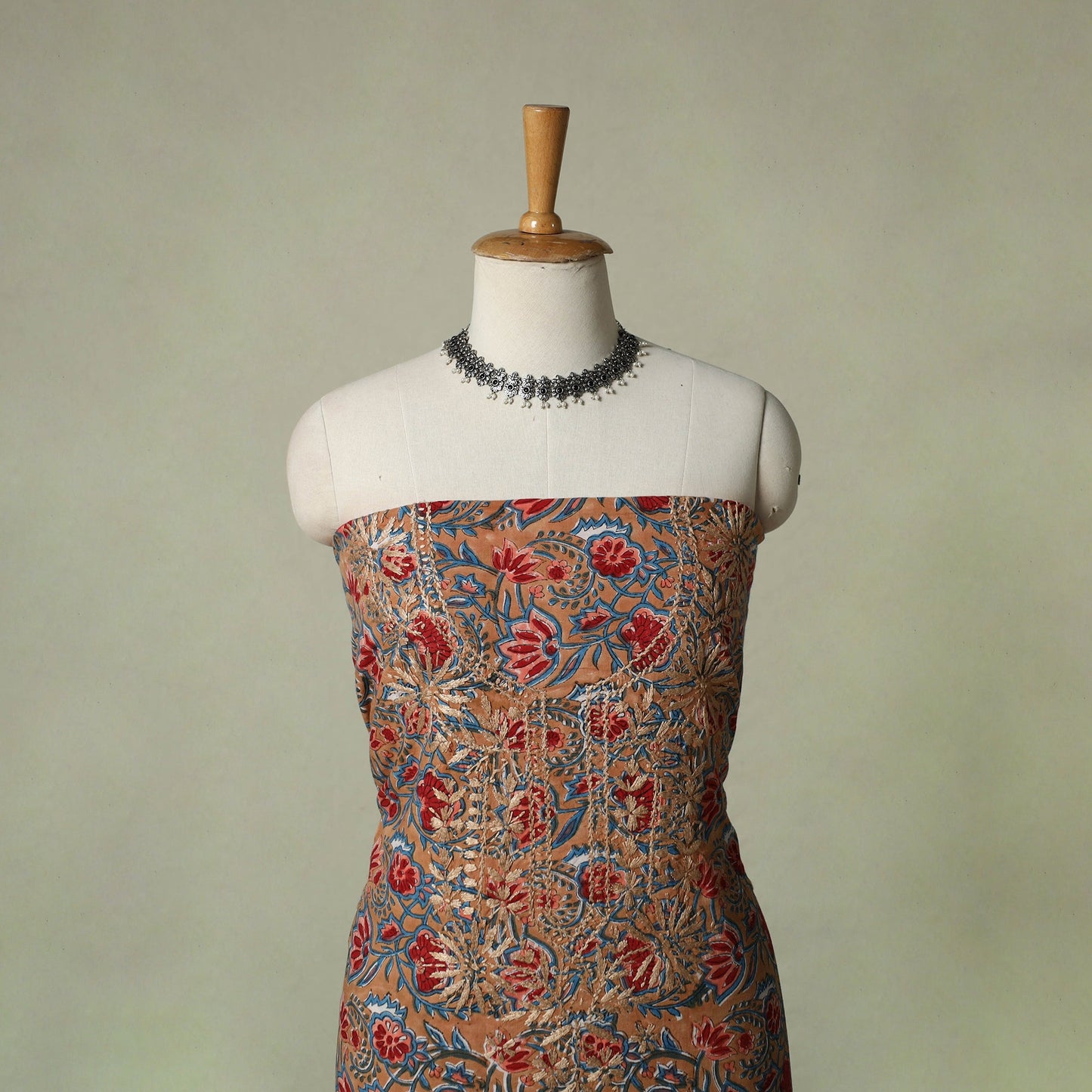 Lucknowi chikankari hand embroidery sanganeri unstitched