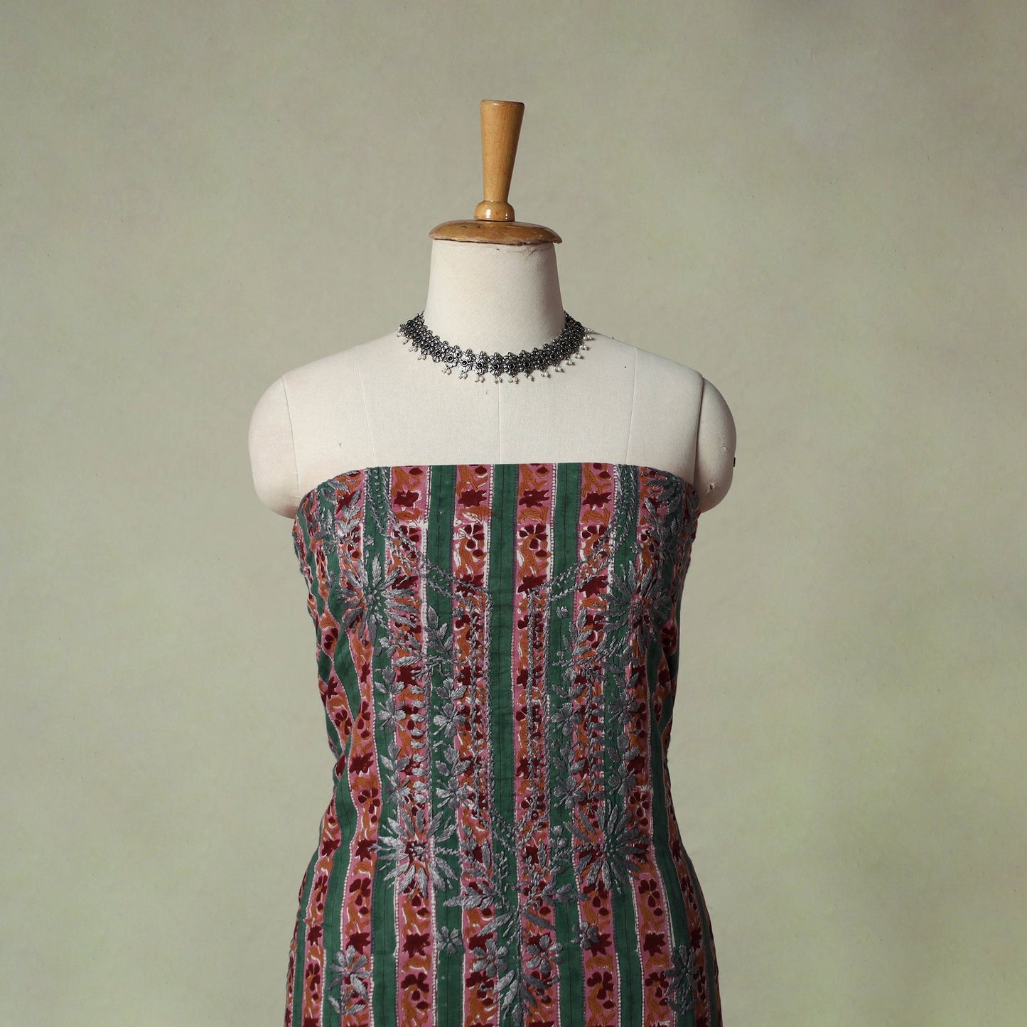 Lucknowi chikankari hand embroidery sanganeri unstitched