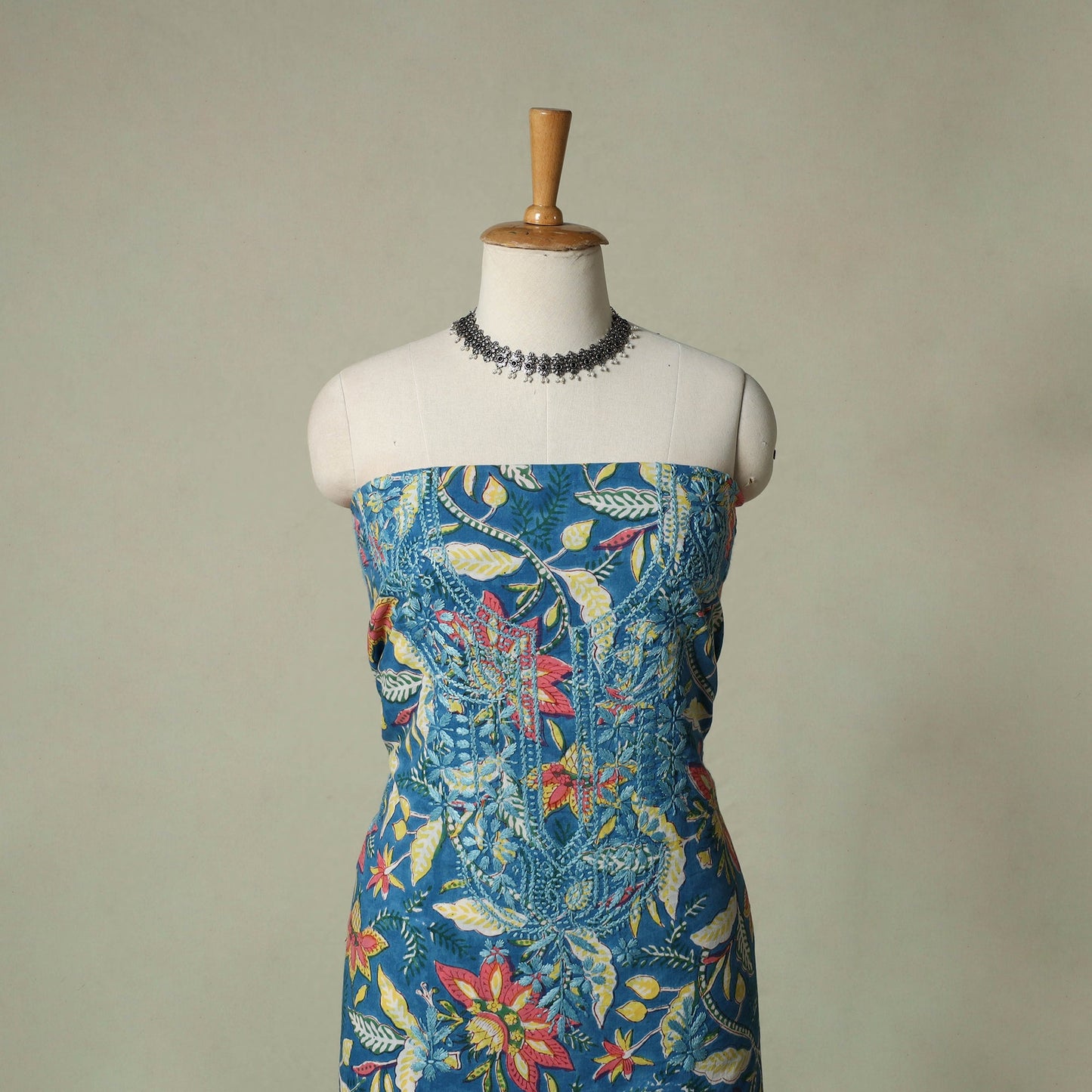 Lucknowi chikankari hand embroidery sanganeri unstitched