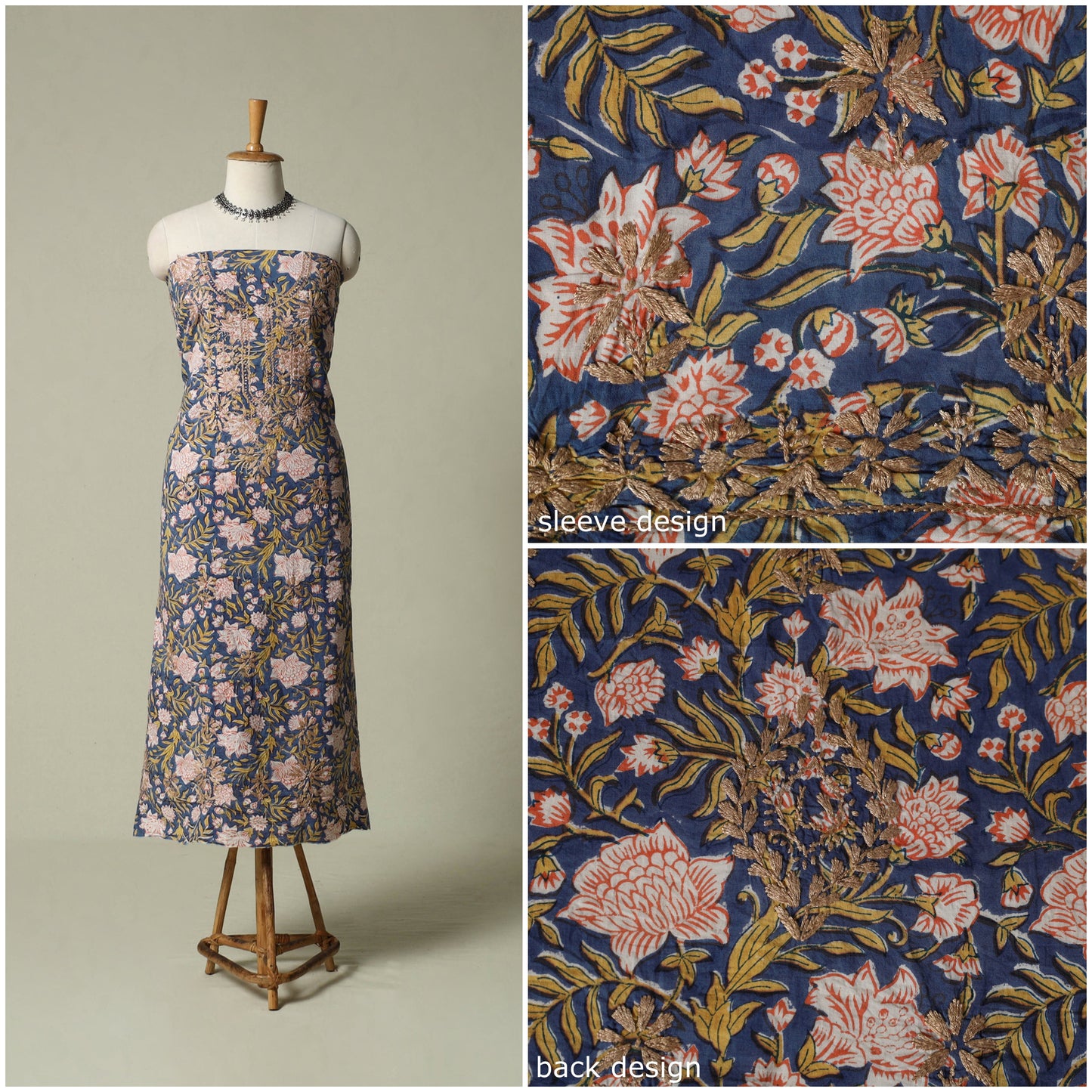 Lucknowi chikankari hand embroidery sanganeri unstitched