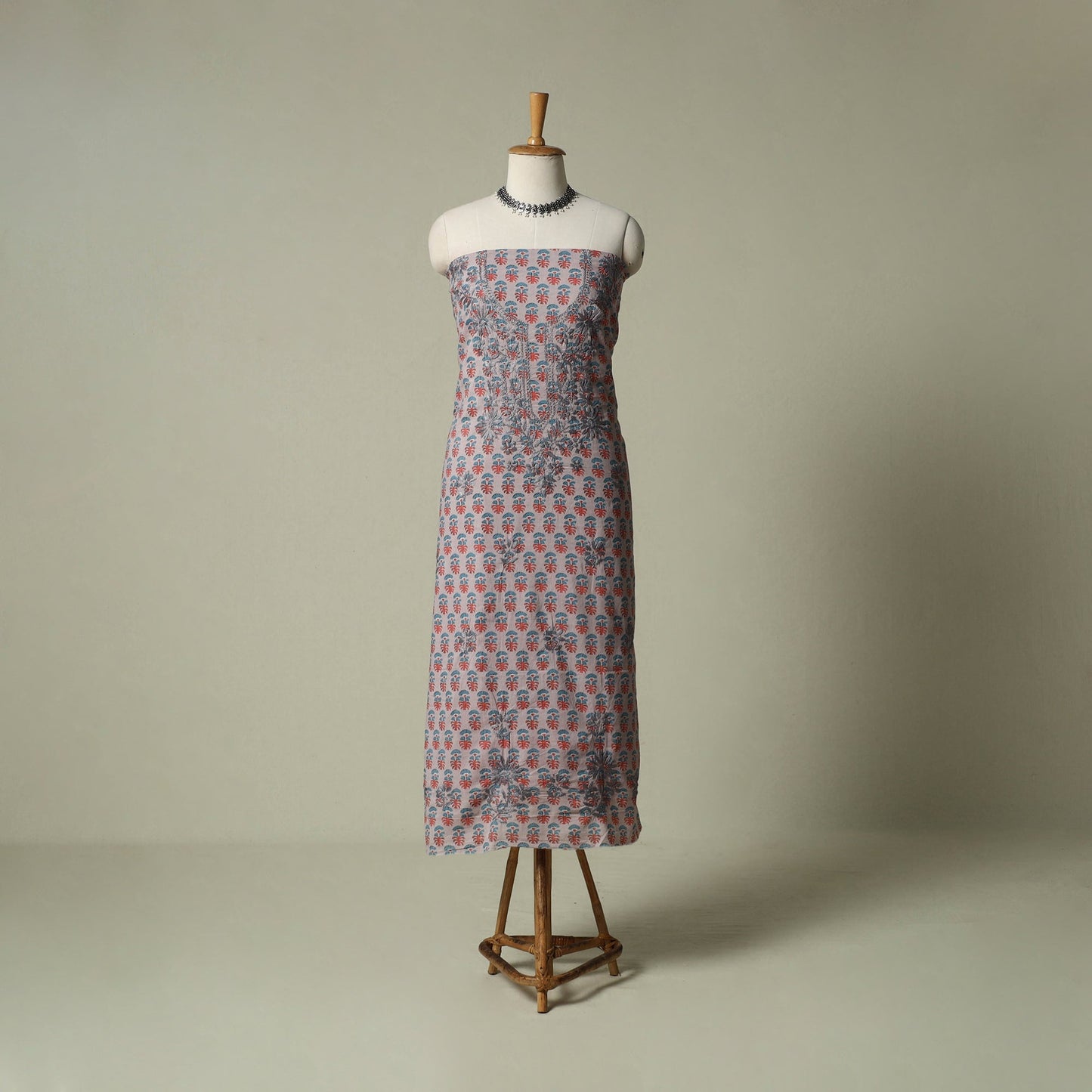 Lucknowi chikankari hand embroidery sanganeri unstitched