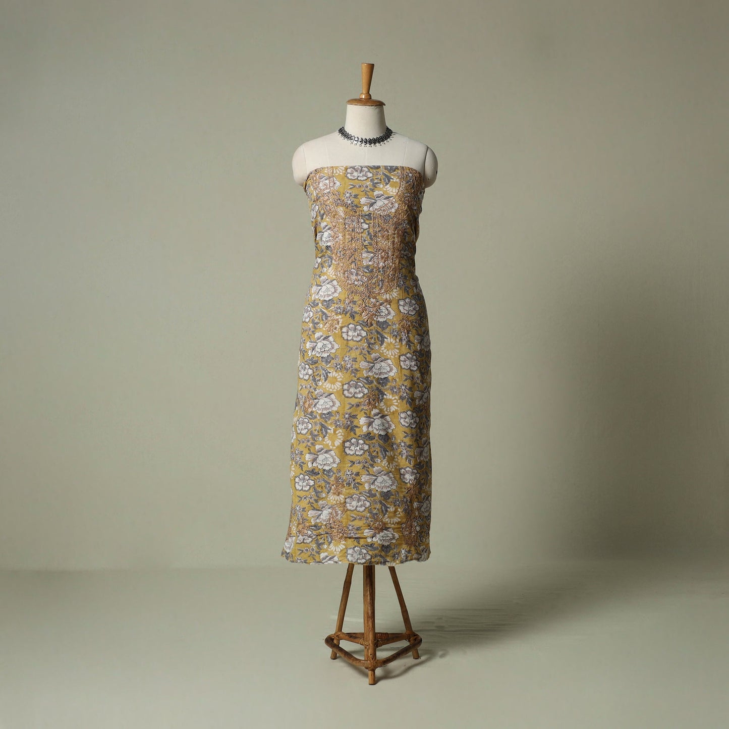 Lucknowi chikankari hand embroidery sanganeri unstitched