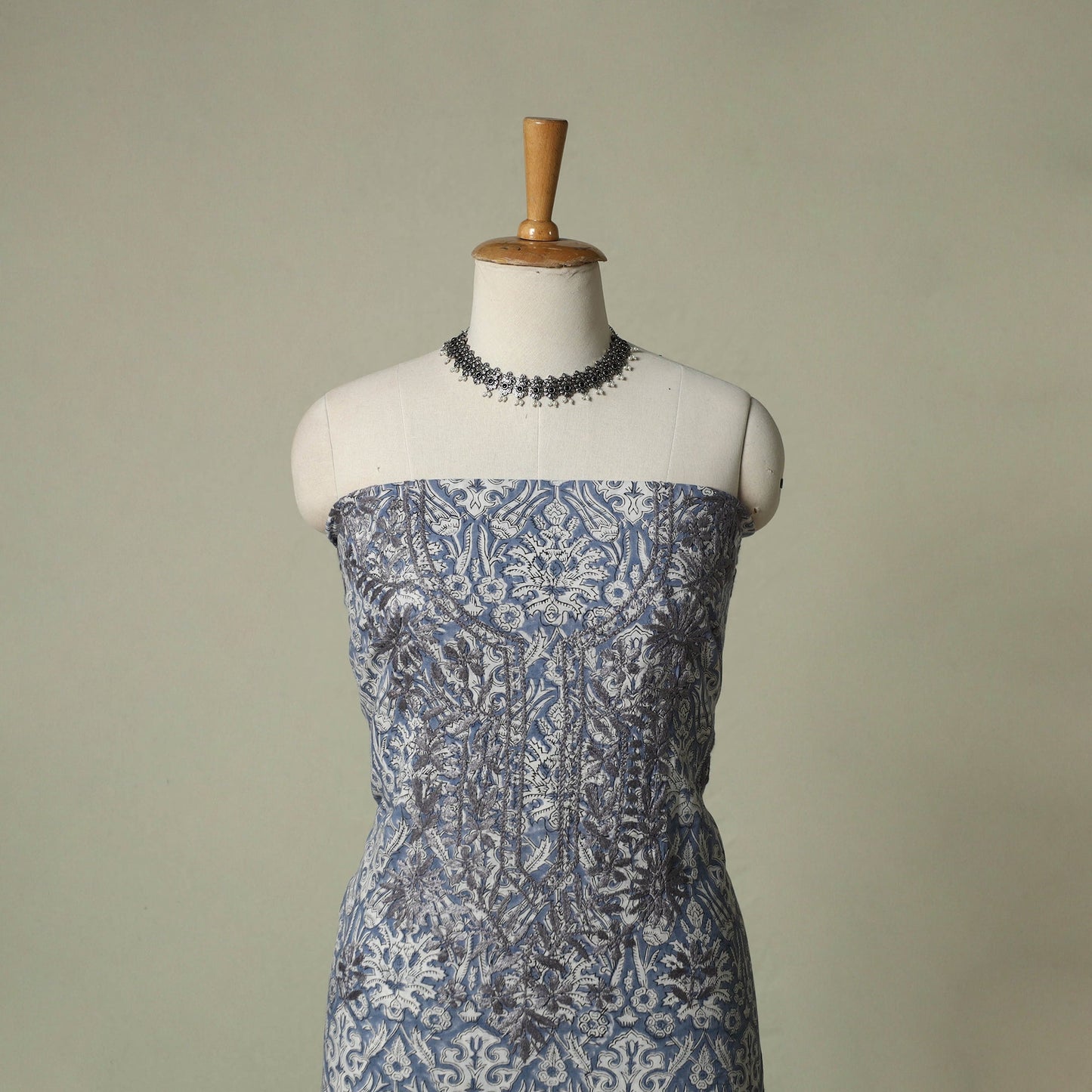 Lucknowi chikankari hand embroidery sanganeri unstitched