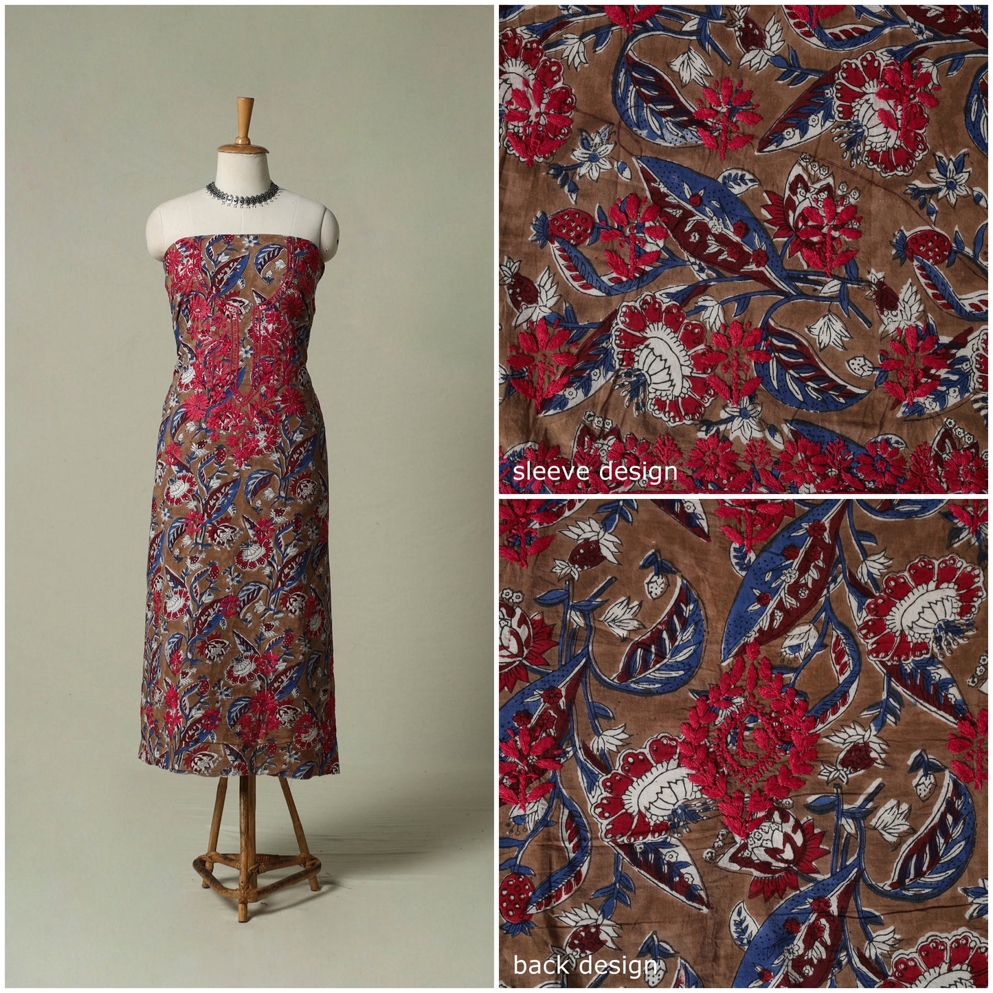 Lucknowi chikankari hand embroidery sanganeri unstitched