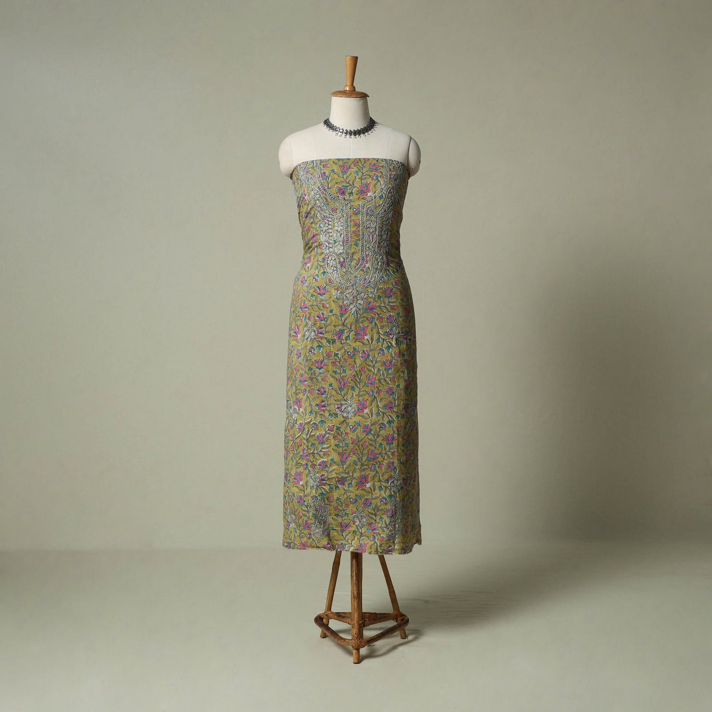 Lucknowi chikankari hand embroidery sanganeri unstitched