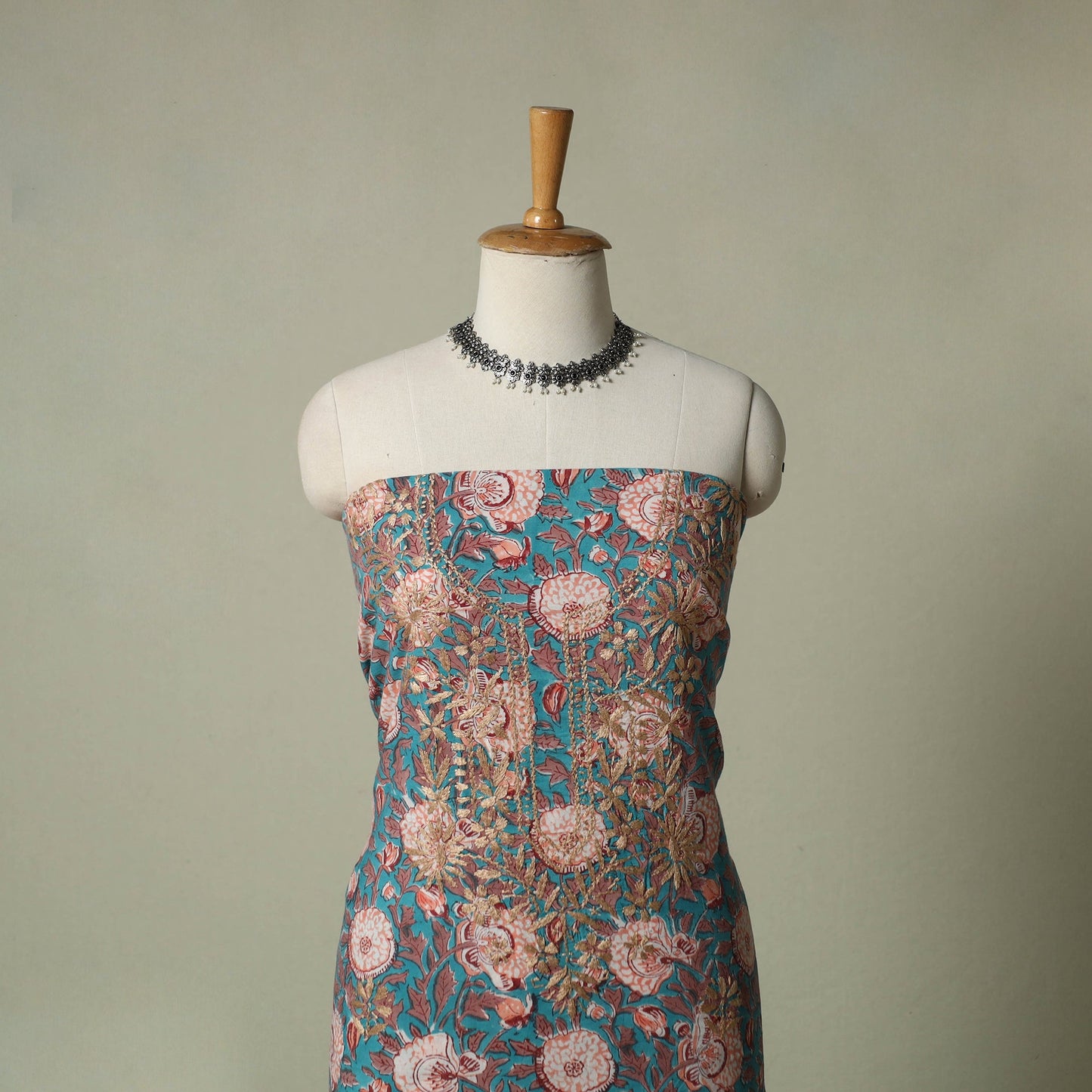 Lucknowi chikankari hand embroidery sanganeri unstitched