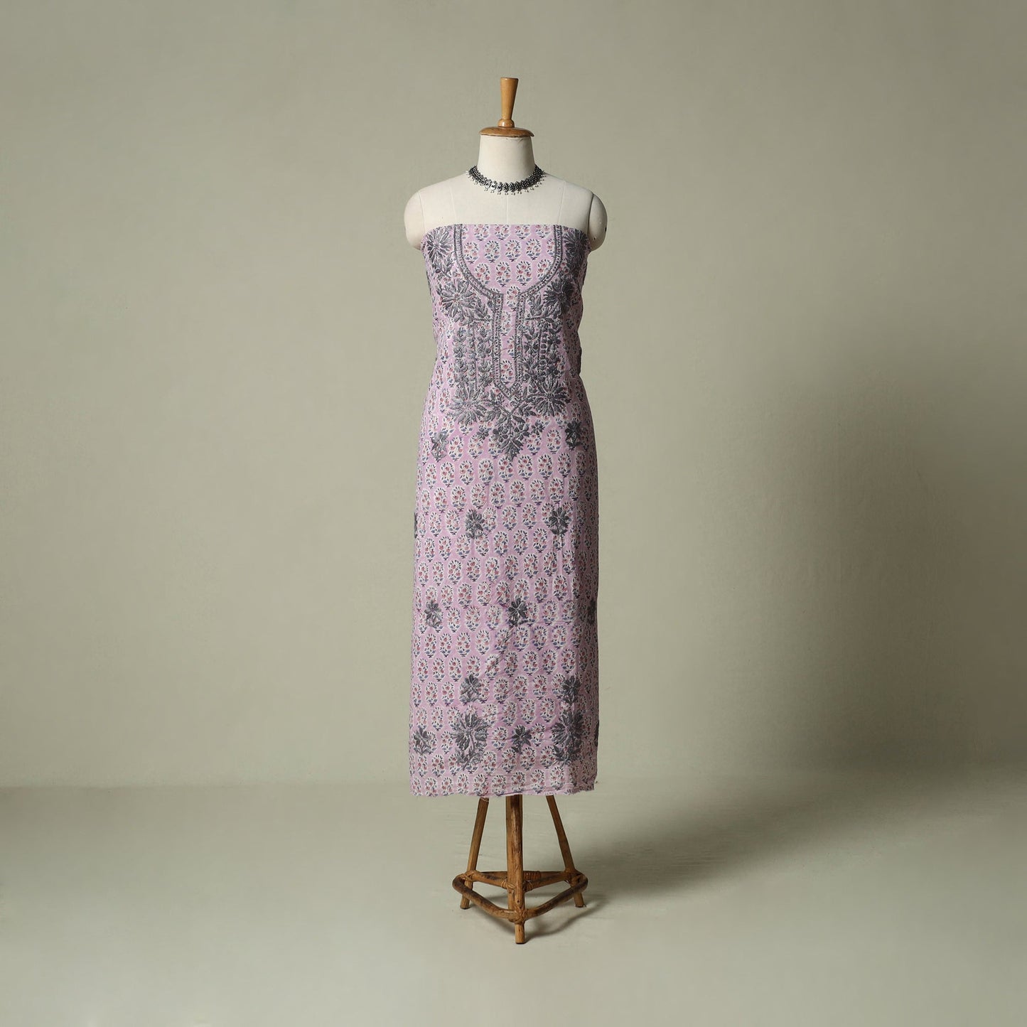 Lucknowi chikankari hand embroidery sanganeri unstitched