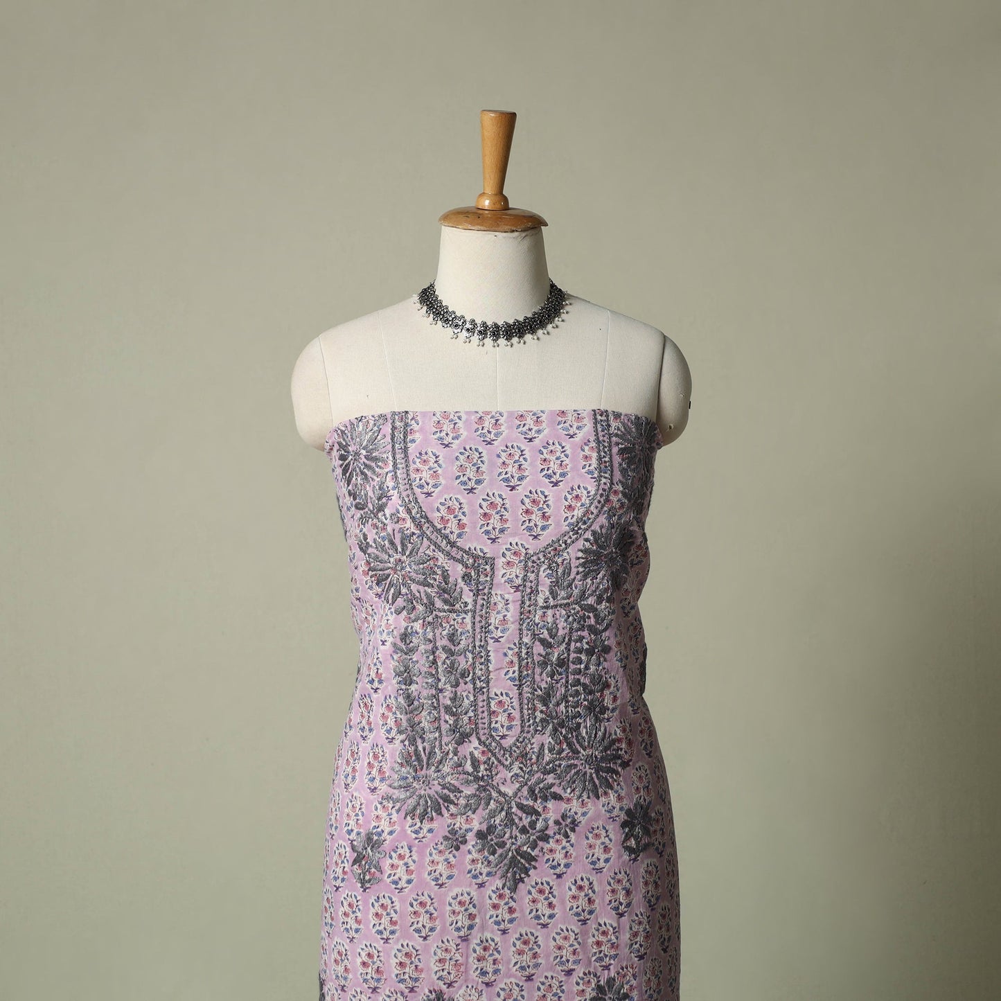 Lucknowi chikankari hand embroidery sanganeri unstitched