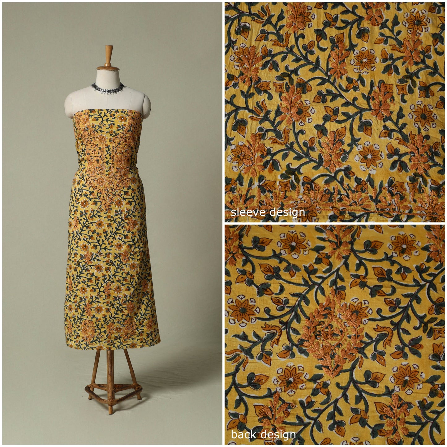 Lucknowi chikankari hand embroidery sanganeri unstitched